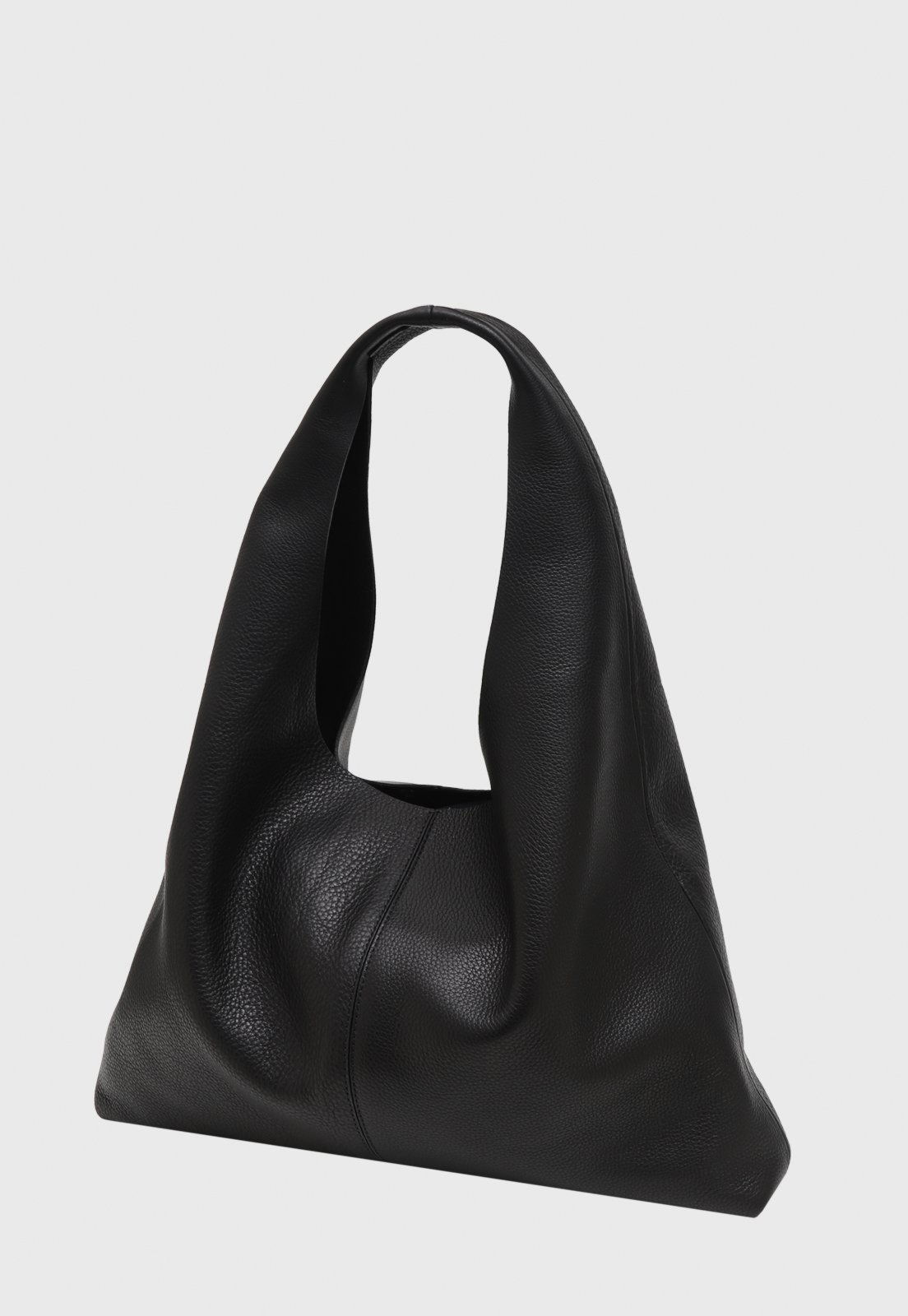 Bolsa Shoulder Hobo Couro Mariart Trevinho Preta