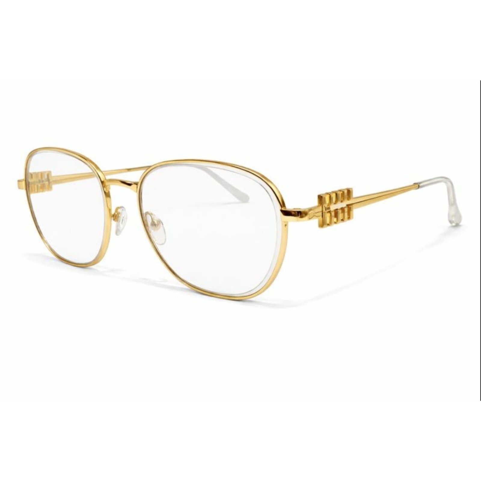 Óculos de Sol Feminino Luxo Armação Metal Detalhe Miumiu Dourado