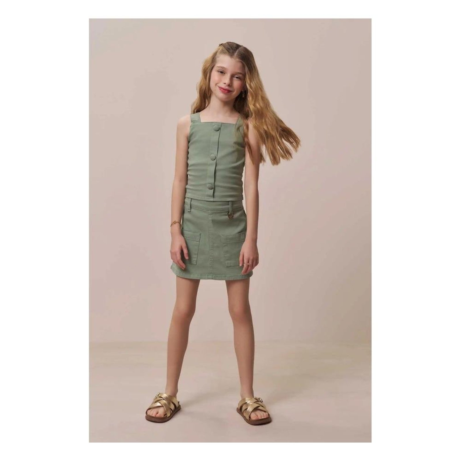Infantil - Conjunto Menina Verde Shorts Saia Vic&Vicky 14 Verde