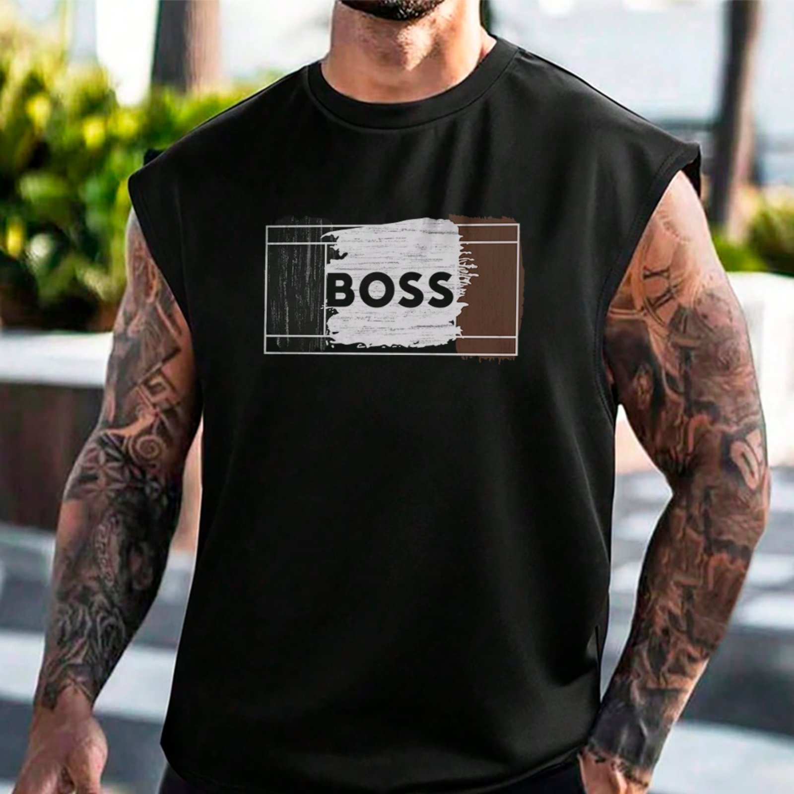 Camiseta Regata Machão Boss Streetwear Lifestyle Moda Urbana Preto