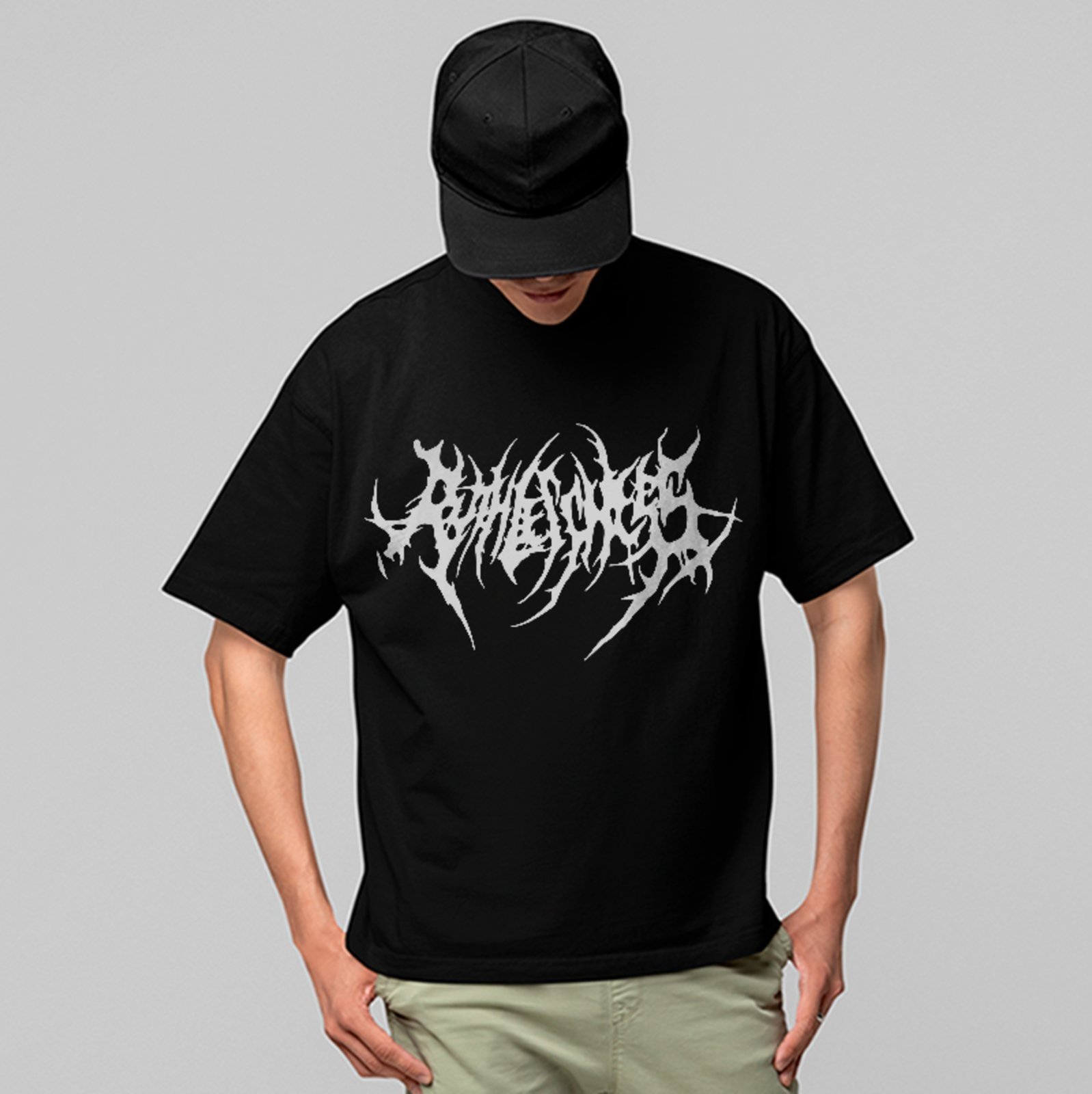 Camiseta Oversized Premium Dark Gothic Black Metal Style Unissex Preto