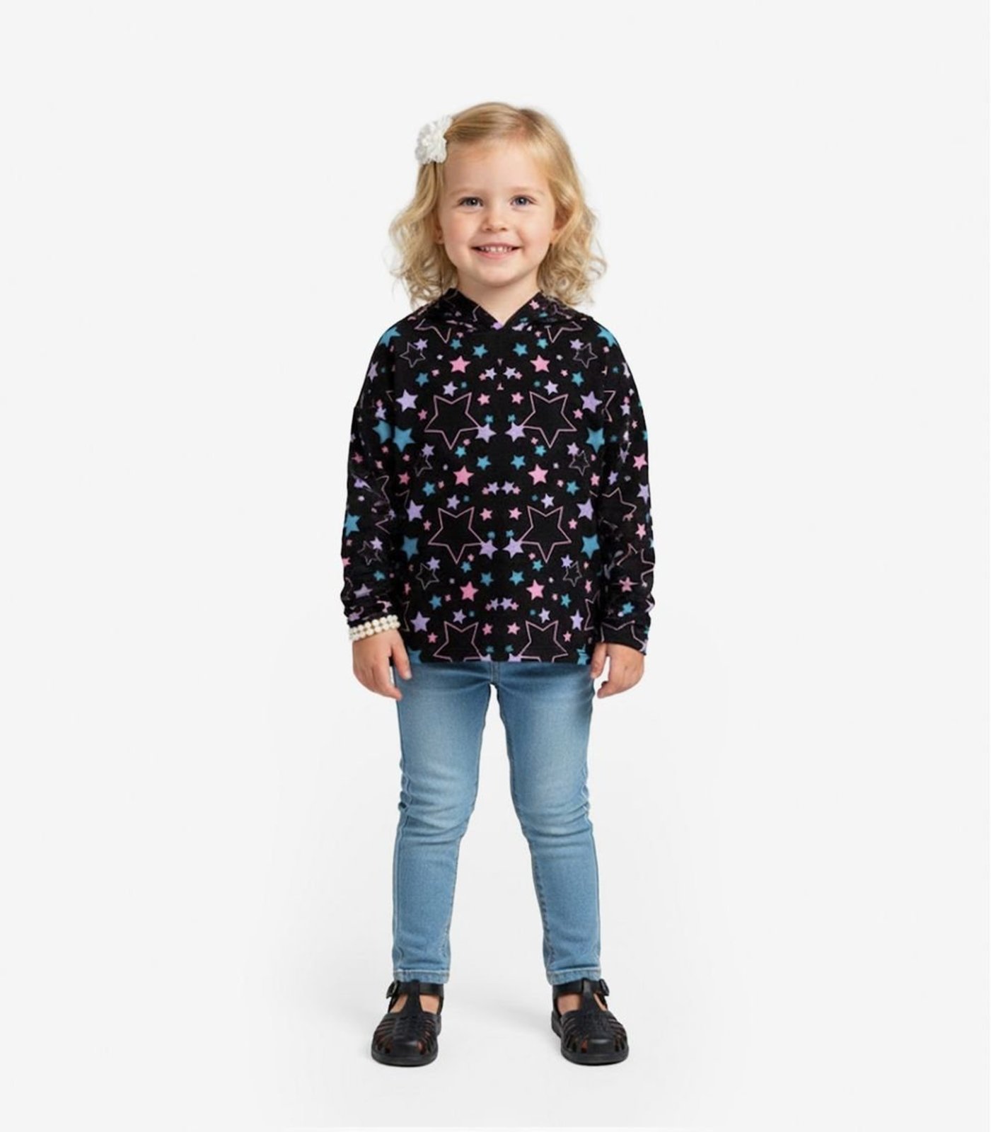 Infantil - Blusão Menina Com Capuz Select Preto