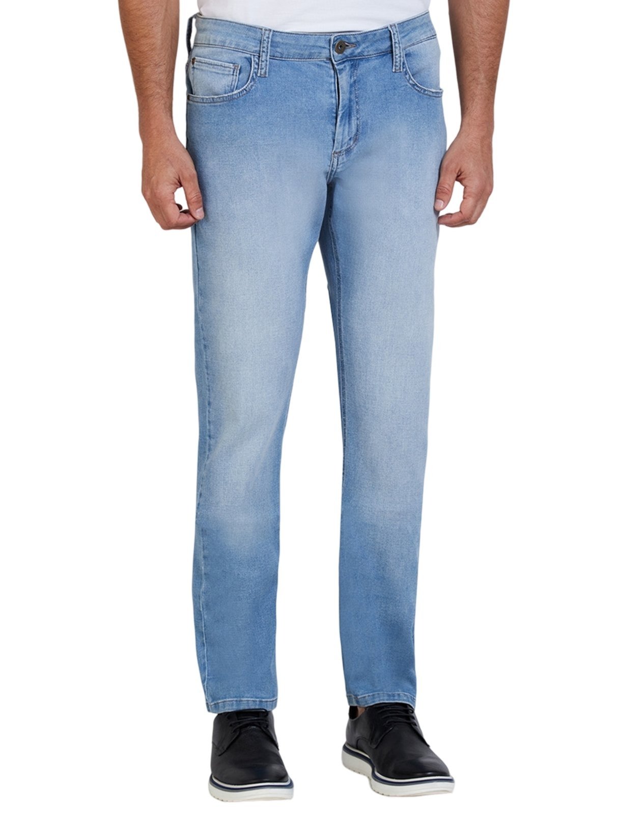 Calça Dudalina Jeans Masculina Slim Denim Malha Clara