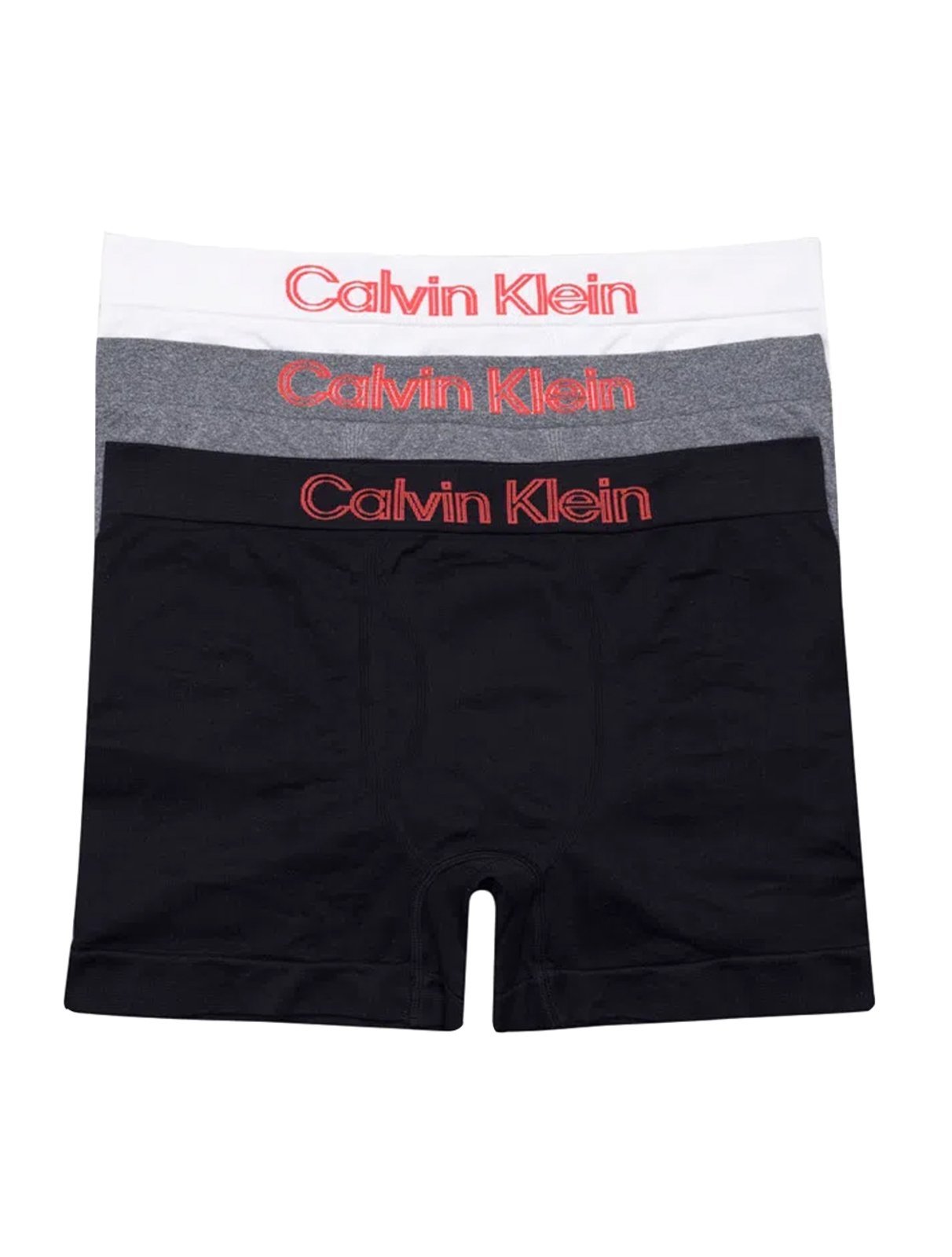Cuecas Calvin Klein Underwear Trunk Seamless Outline Logo Branca Preta e Mescla Pack 3UN