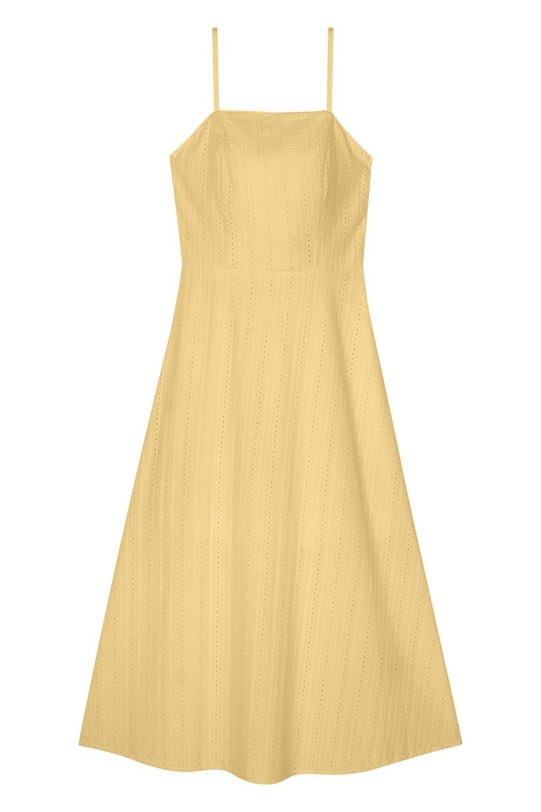Vestido Midi Longo Feminino em Laise Marialícia Amarelo