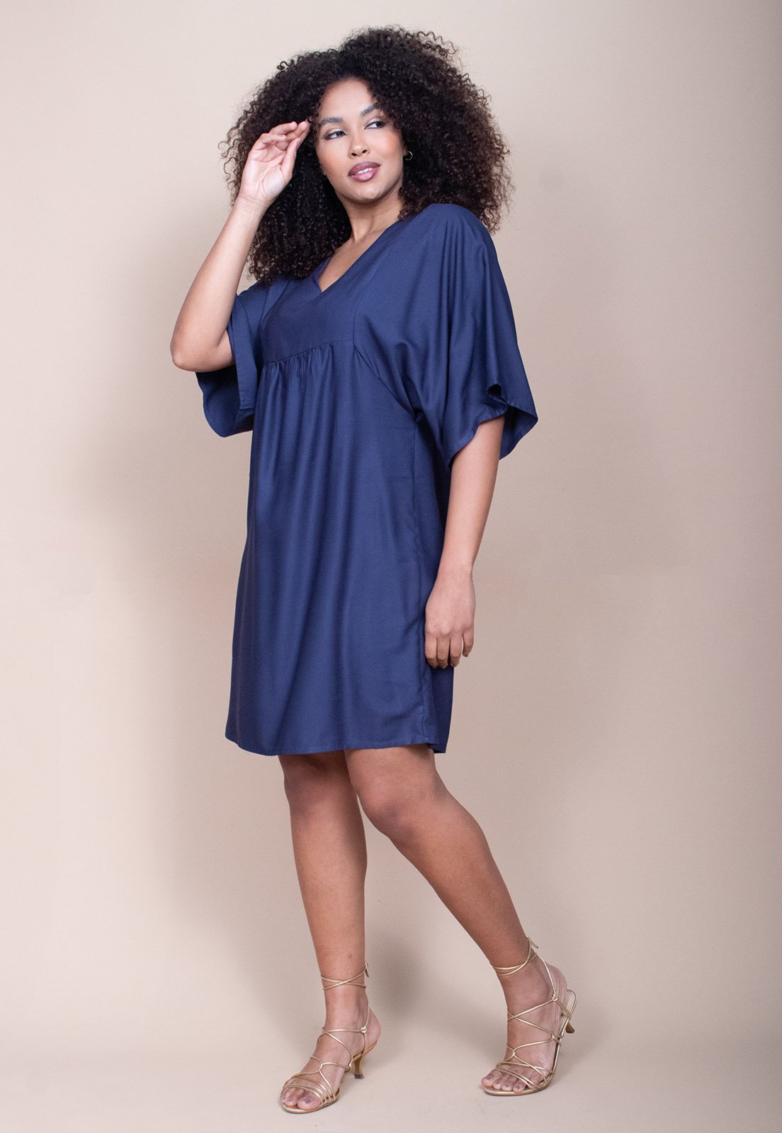 Vestido Curto Cabana Free Pequi Viscose Azul Marinho