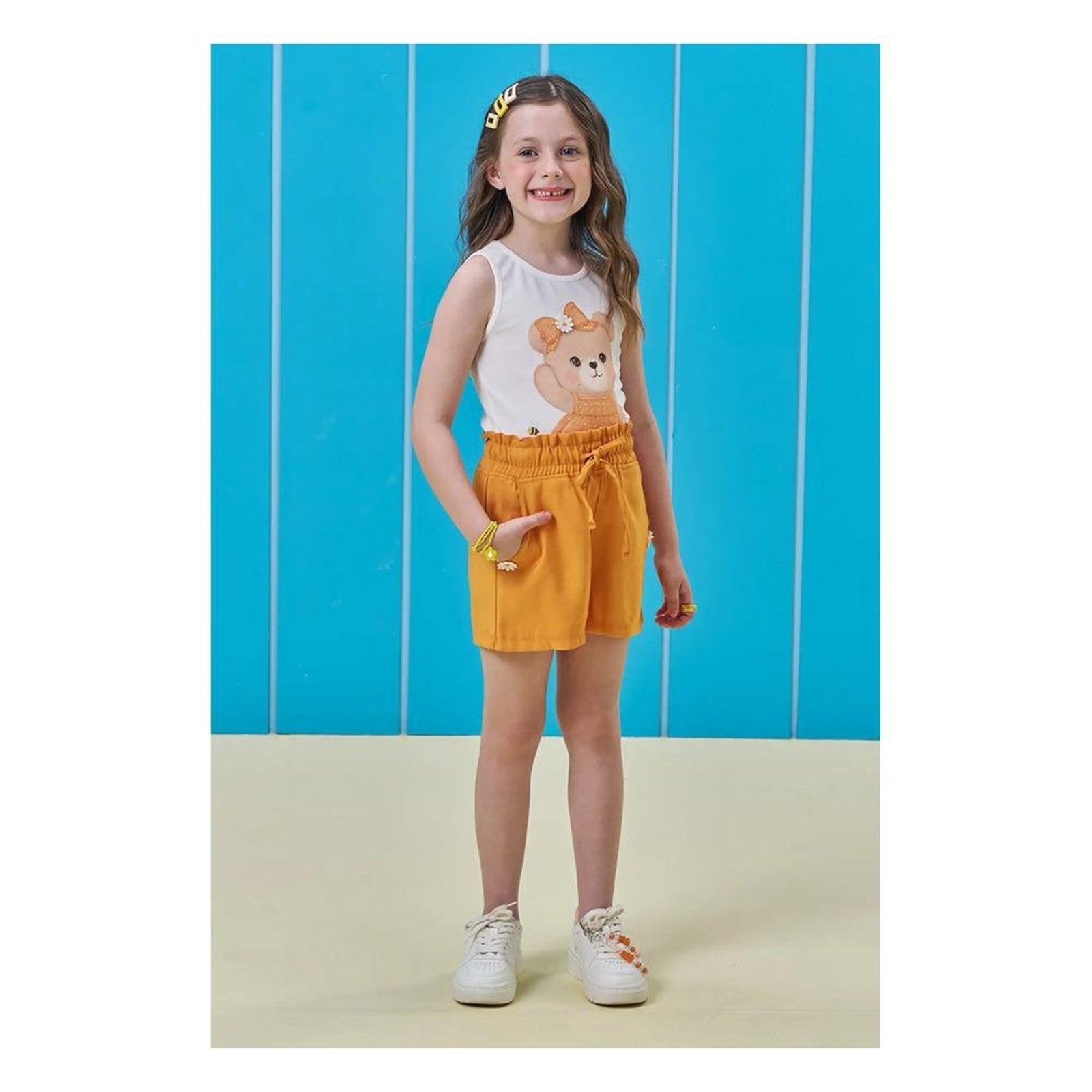 Infantil - Conjunto Menina Laranja Kukiê 1 Laranja