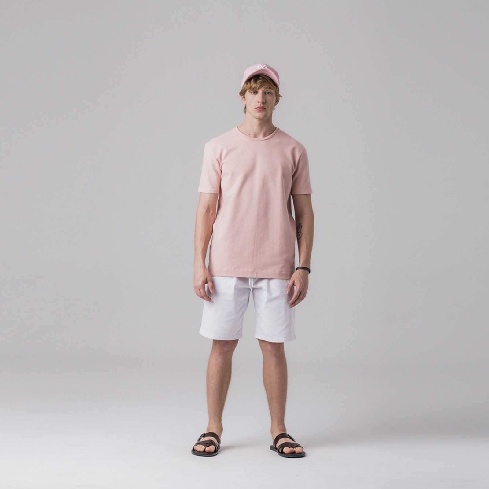 Camiseta Masculina Oversized Rock e Soda Rosa