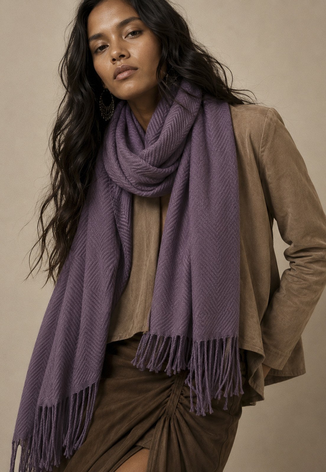 Echarpe Amazonia Vital Lenço Feminino Velvet Malva Imperial
