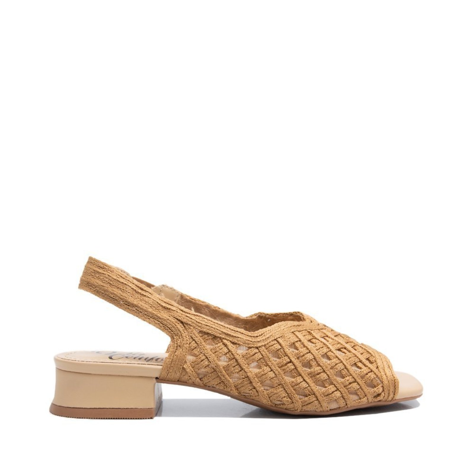Sandalia Via Comfort Slingback Tramada Pecan VIA COMFORT Bege