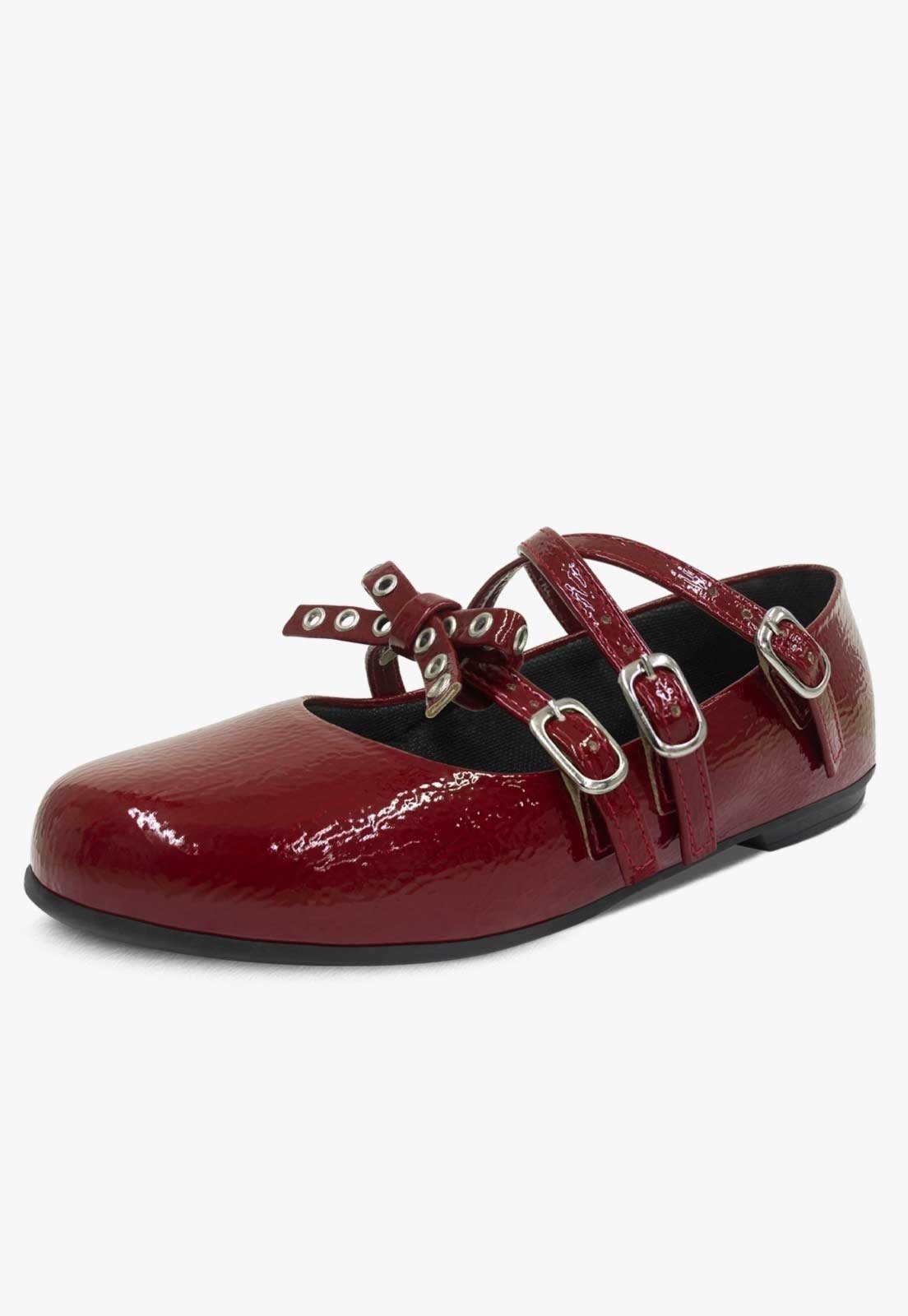 Infantil - Sapatilha Pópidi Menina Laço Boneca Festa Vermelho