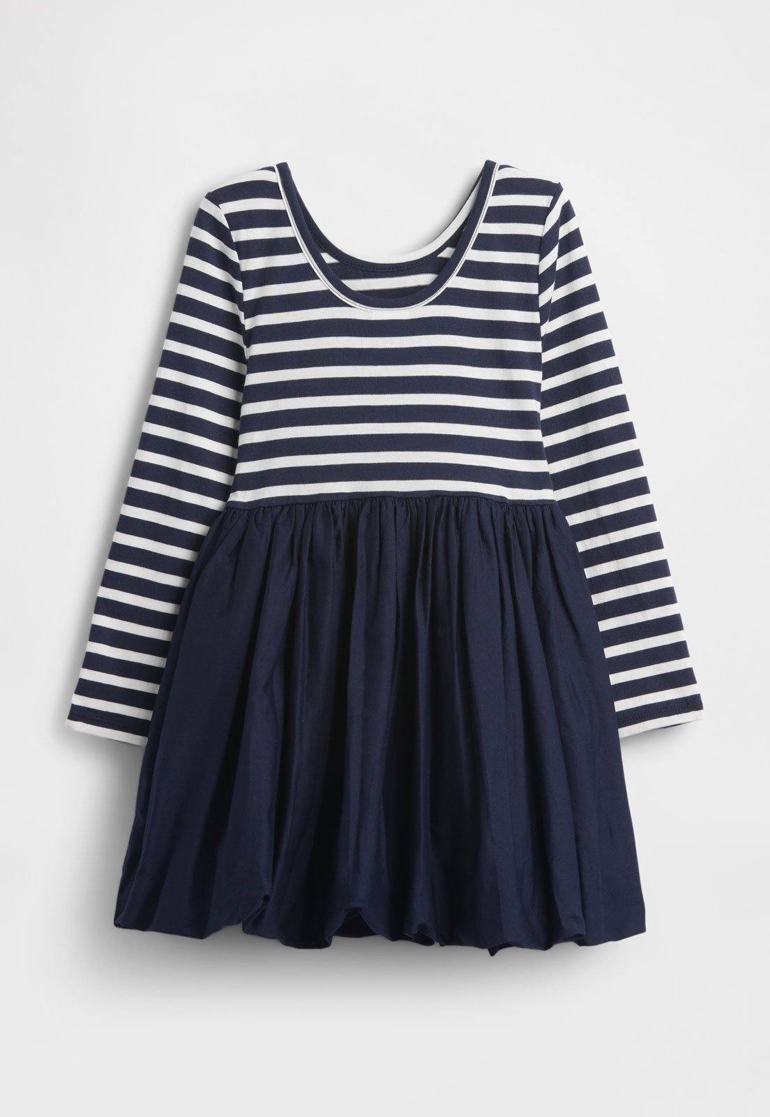 Vestido GAP Listrado Manga Longa Azul Marinho