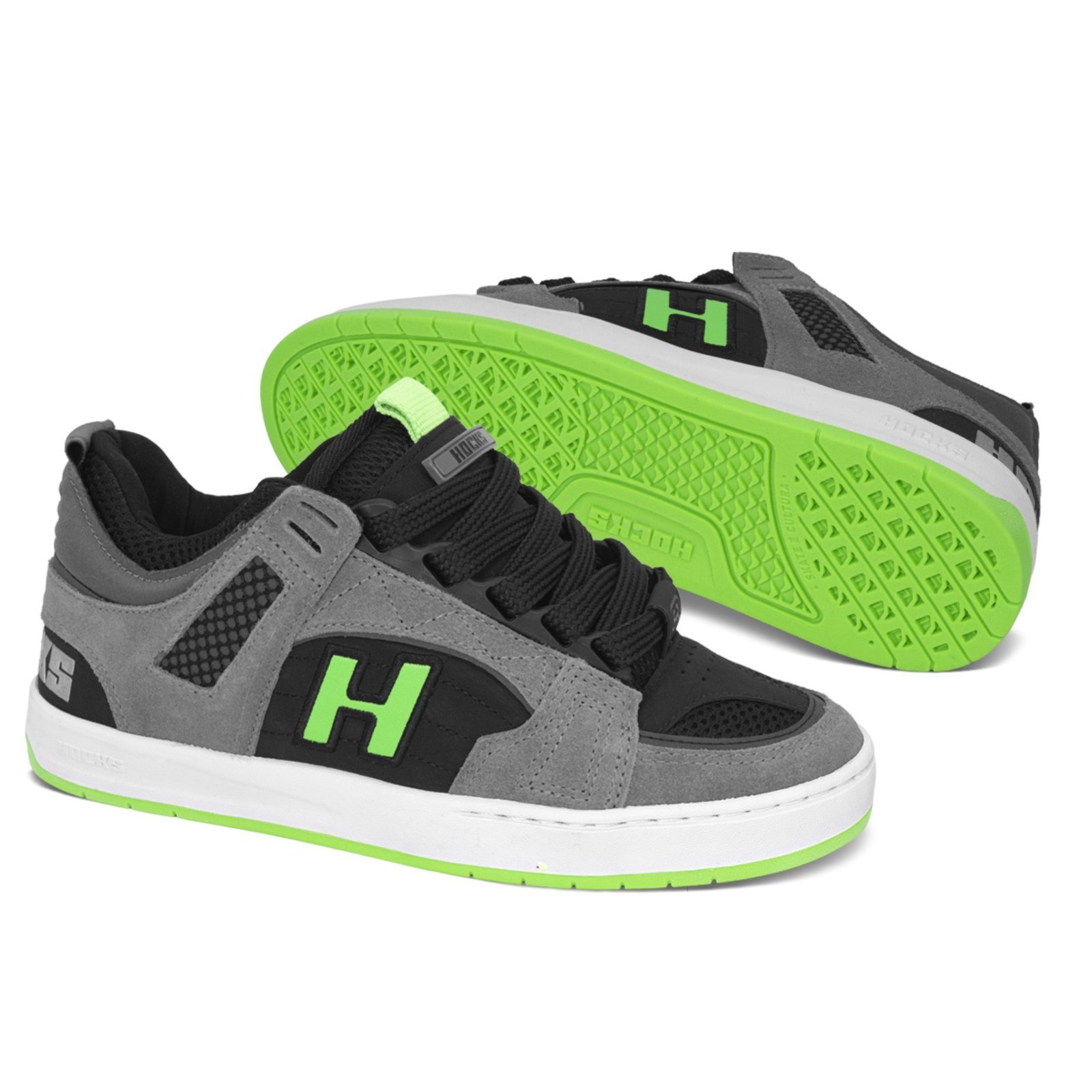 Tênis Hocks Bold Nardo Lime Unissex Cinza Verde