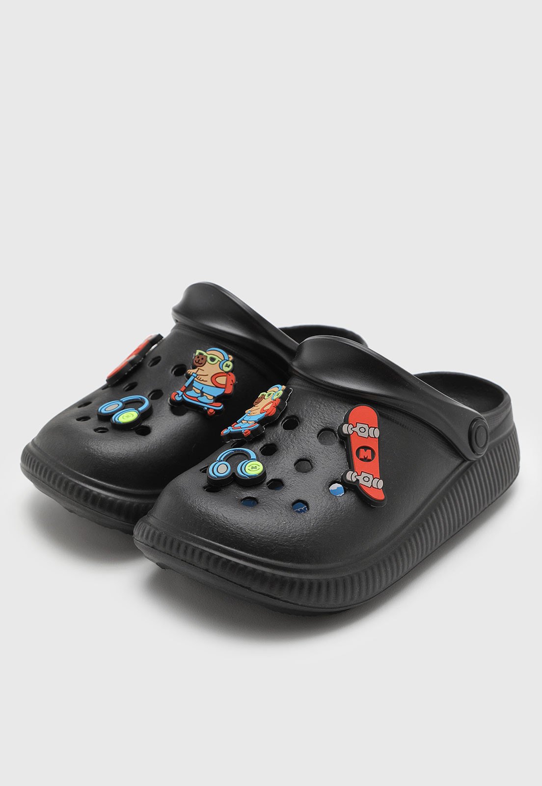 Infantil - Chinelo Molekinho Apliques Esportivos Preto