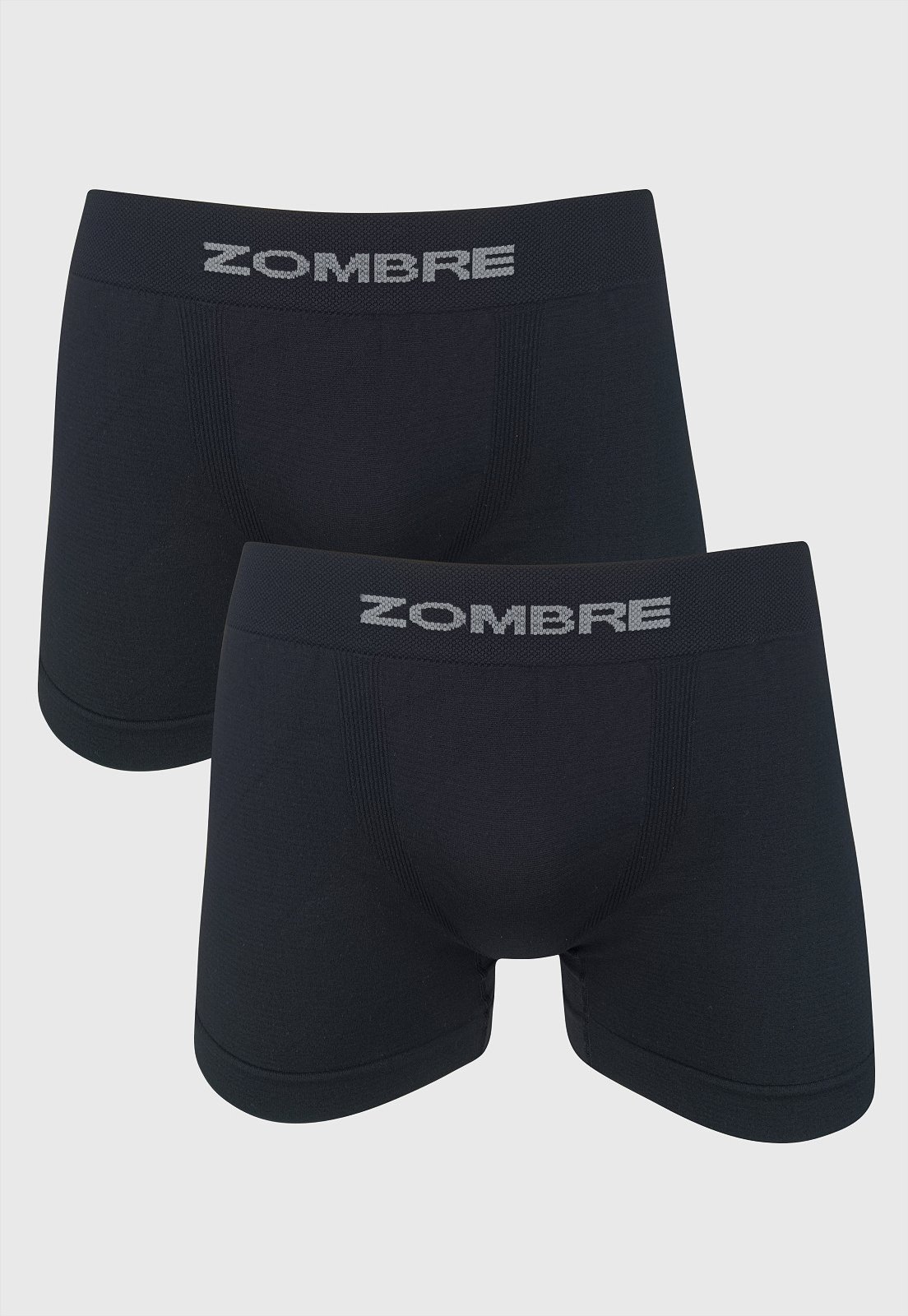 Kit 2pçs Cueca Zombre Boxer Sem Costura Preta