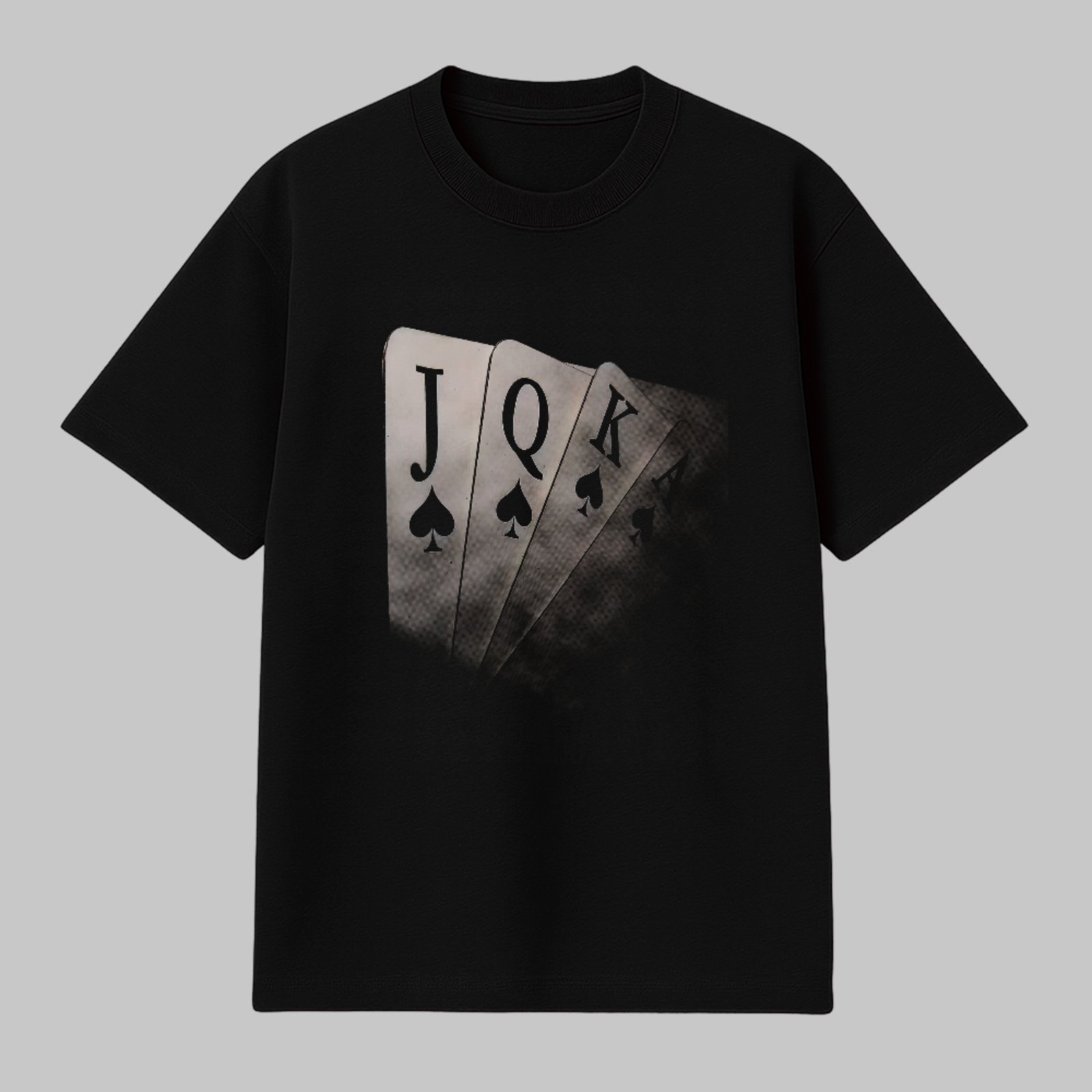 Camiseta Básica Royal Flush Cartas De Poker Baralho Unissex Preto