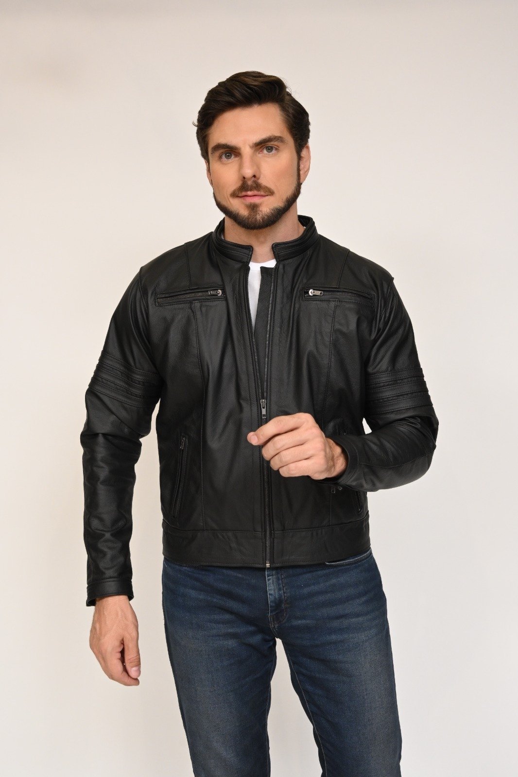 Jaqueta de Couro Wolverine Preto