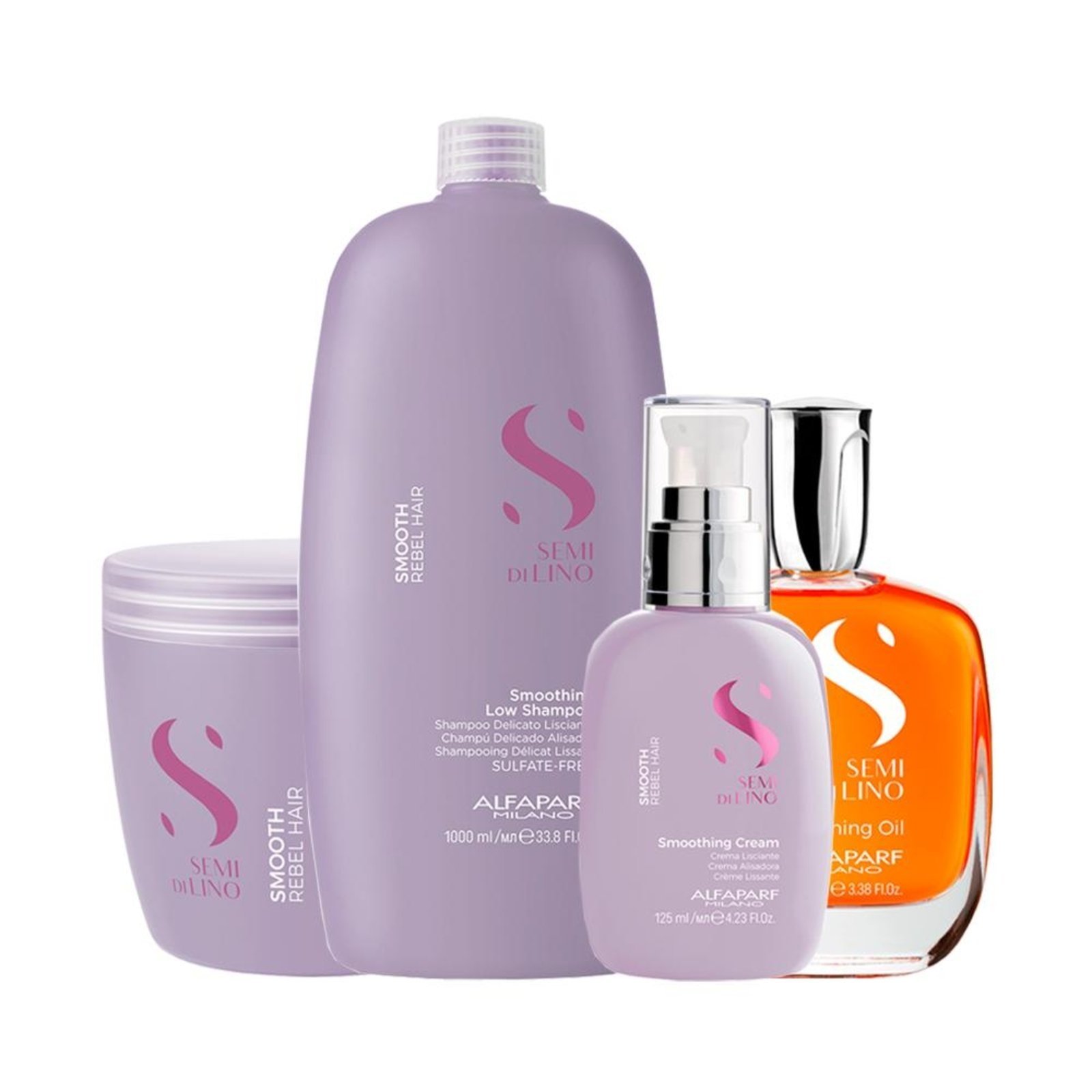 Alfaparf Semi Di Lino Smooth Shampoo, Másc, Creme e Óleo