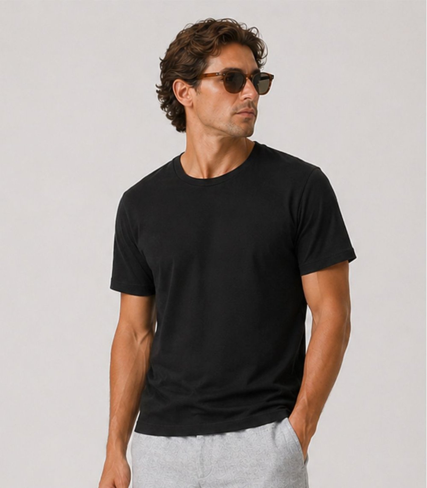 Camiseta Masculina Manga Curta Básica Select Preto