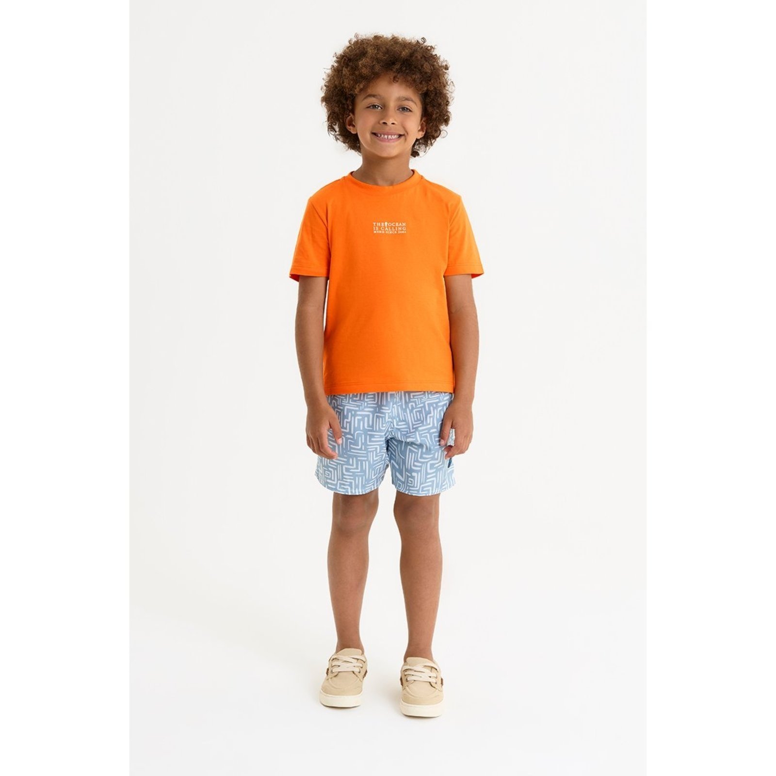Infantil - Conjunto Masculino com Camiseta e Short em Nylon Confortável