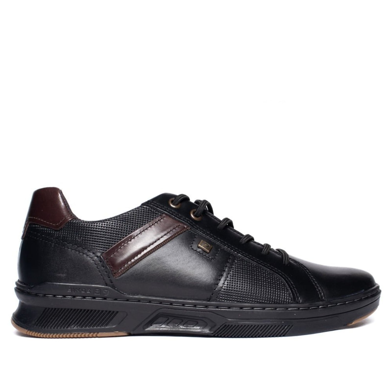 Sapatênis Masculino Pegada Street Couro Preto/Marrom