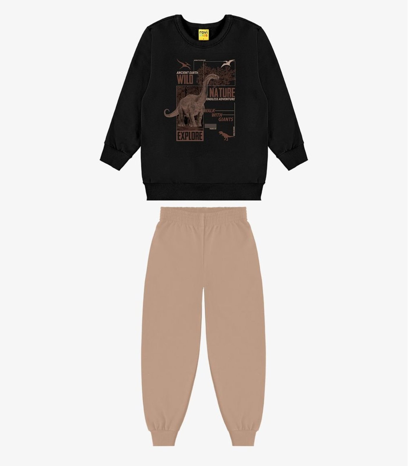 Infantil - Kit Conjunto Blusão Com Calça Rovi Preto