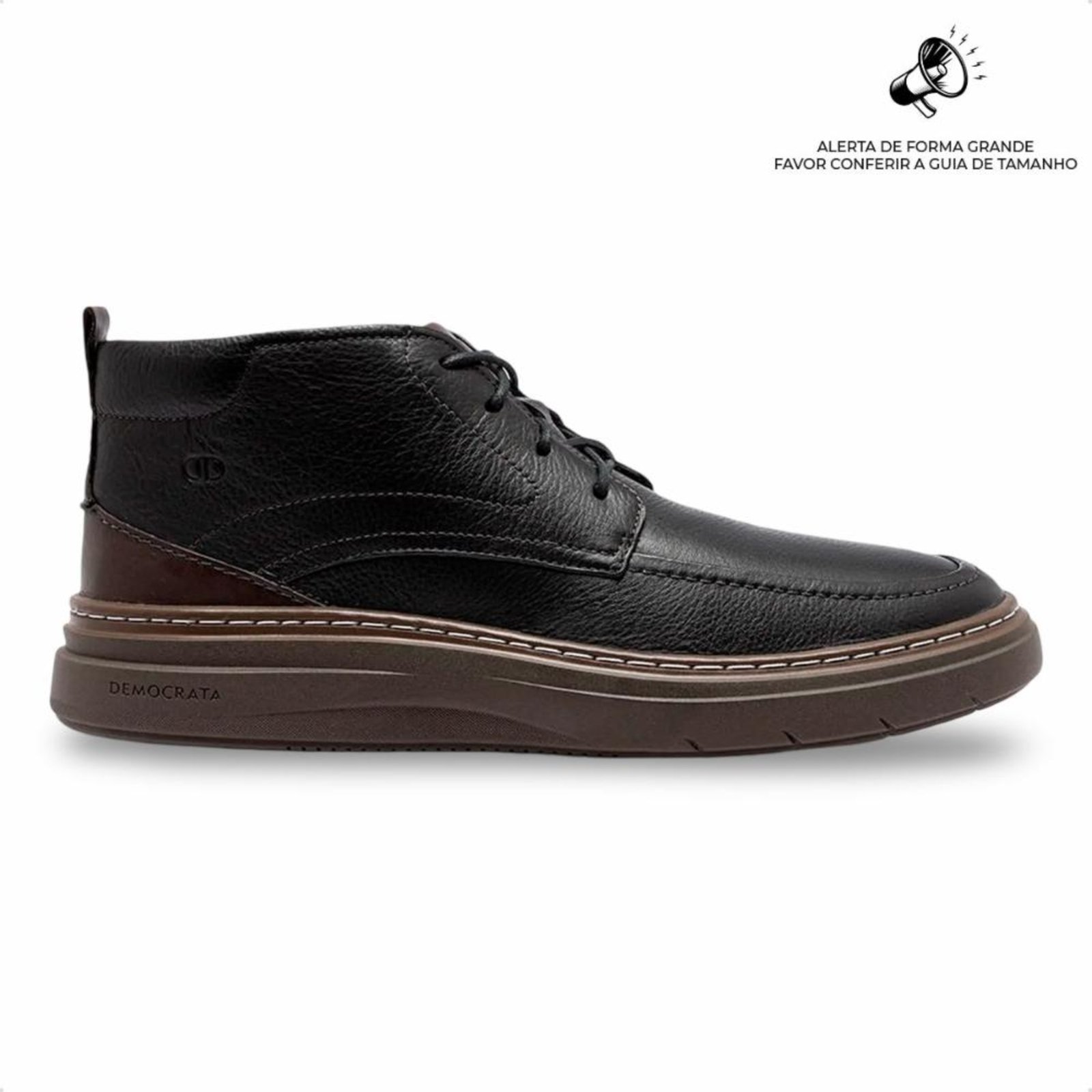 Bota de Couro Democrata Masculina Grid 240001 Marrom