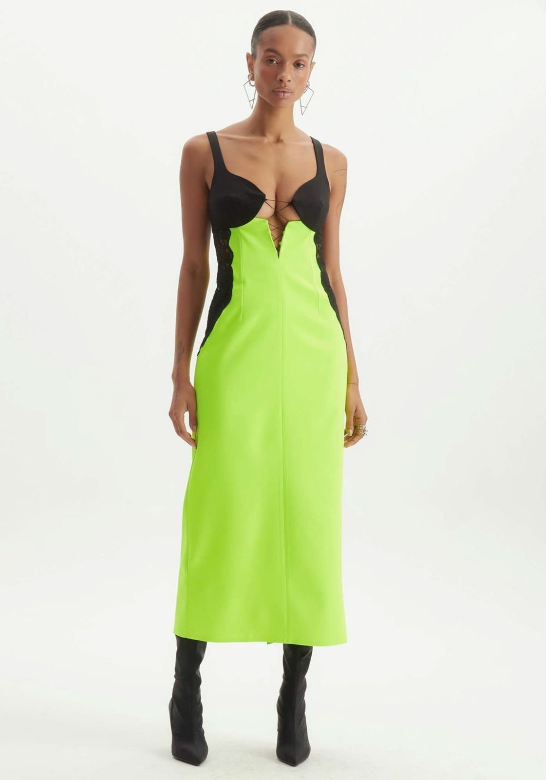 Vestido Super Midi Com Fenda Lança Perfume
