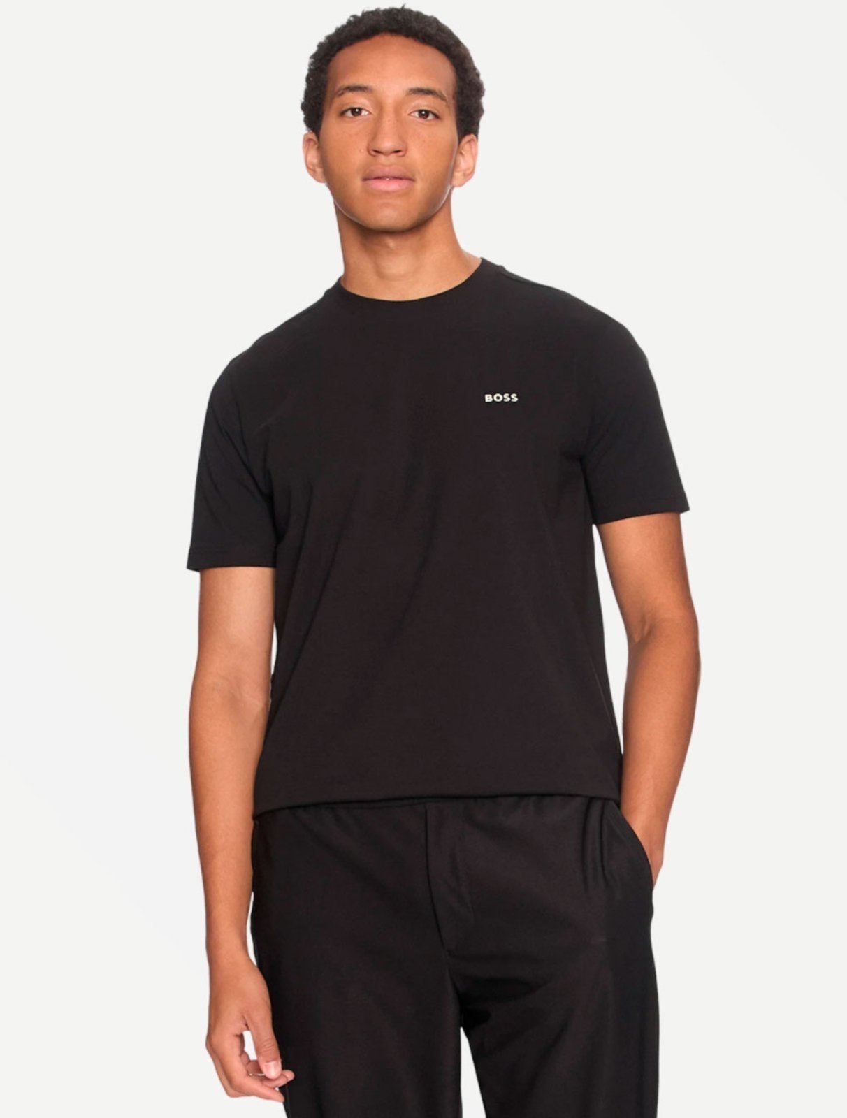 Camiseta Hugo Boss Masculina Tee Stretch Regular Fit 006 Preta