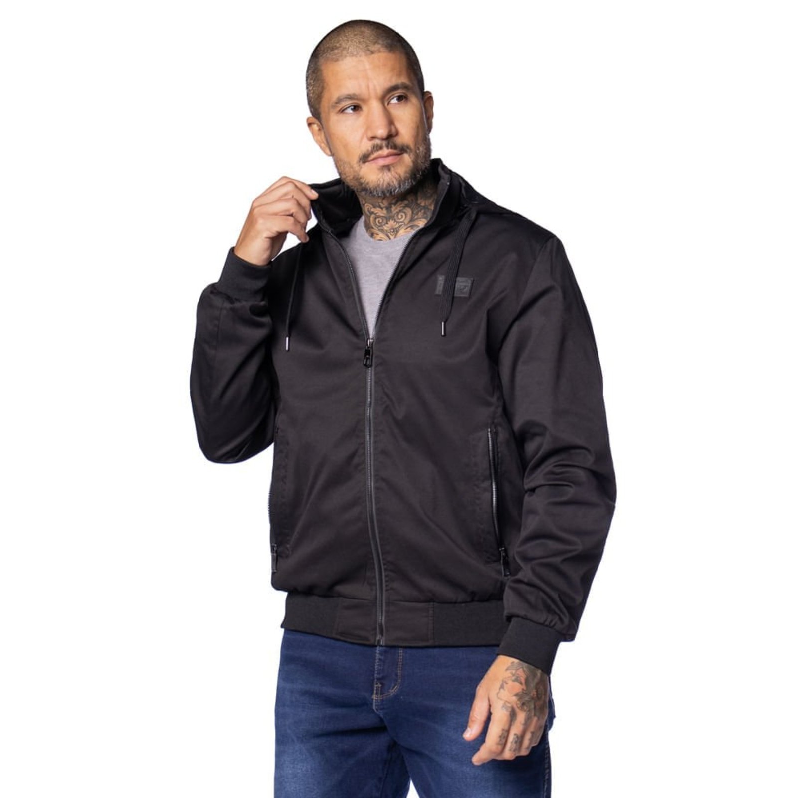 Jaqueta Masculina Red Nose Capuz Removível Esportiva Preto