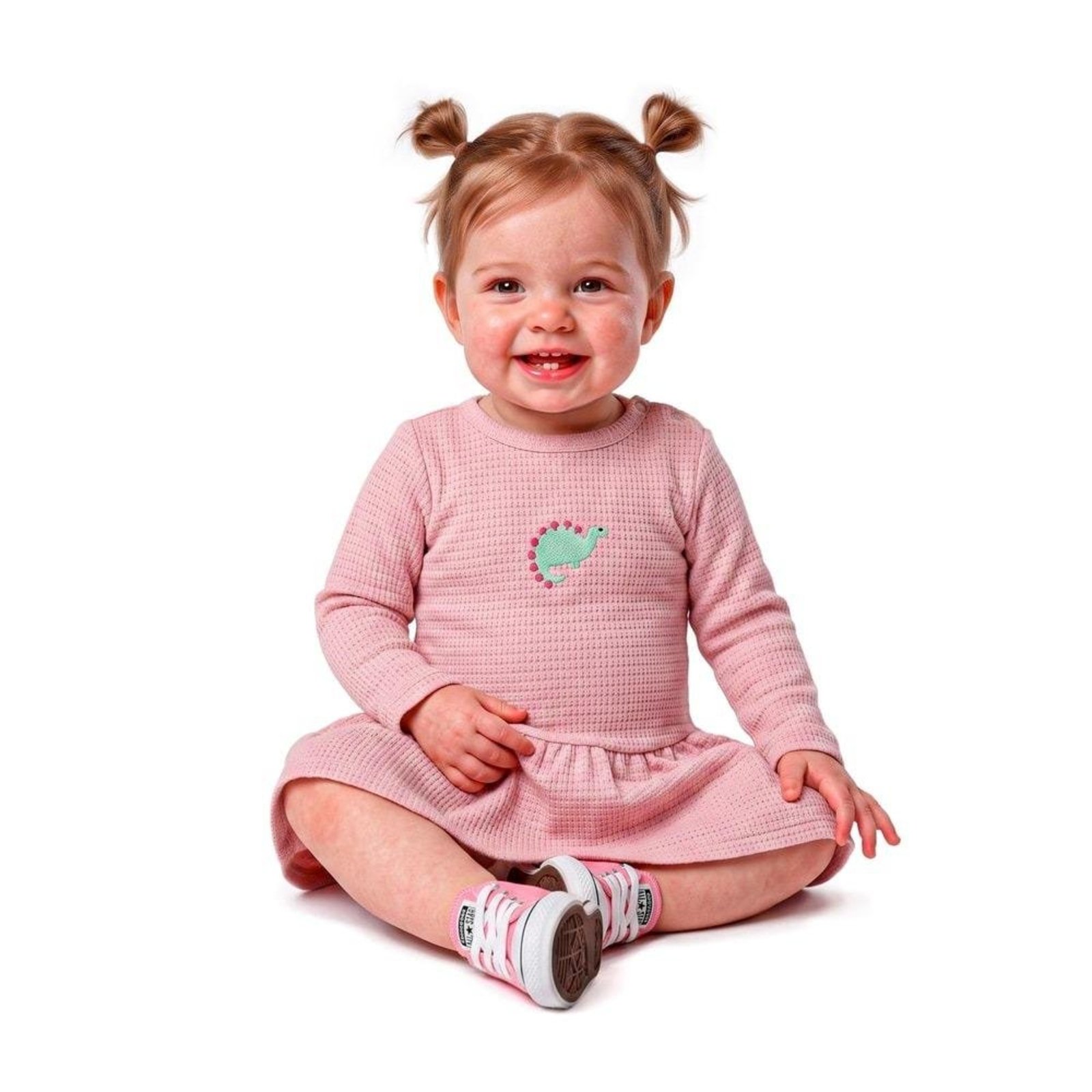 Infantil - Vestido e Calcinha Parque dos Dinos Rosa Alphabeto
