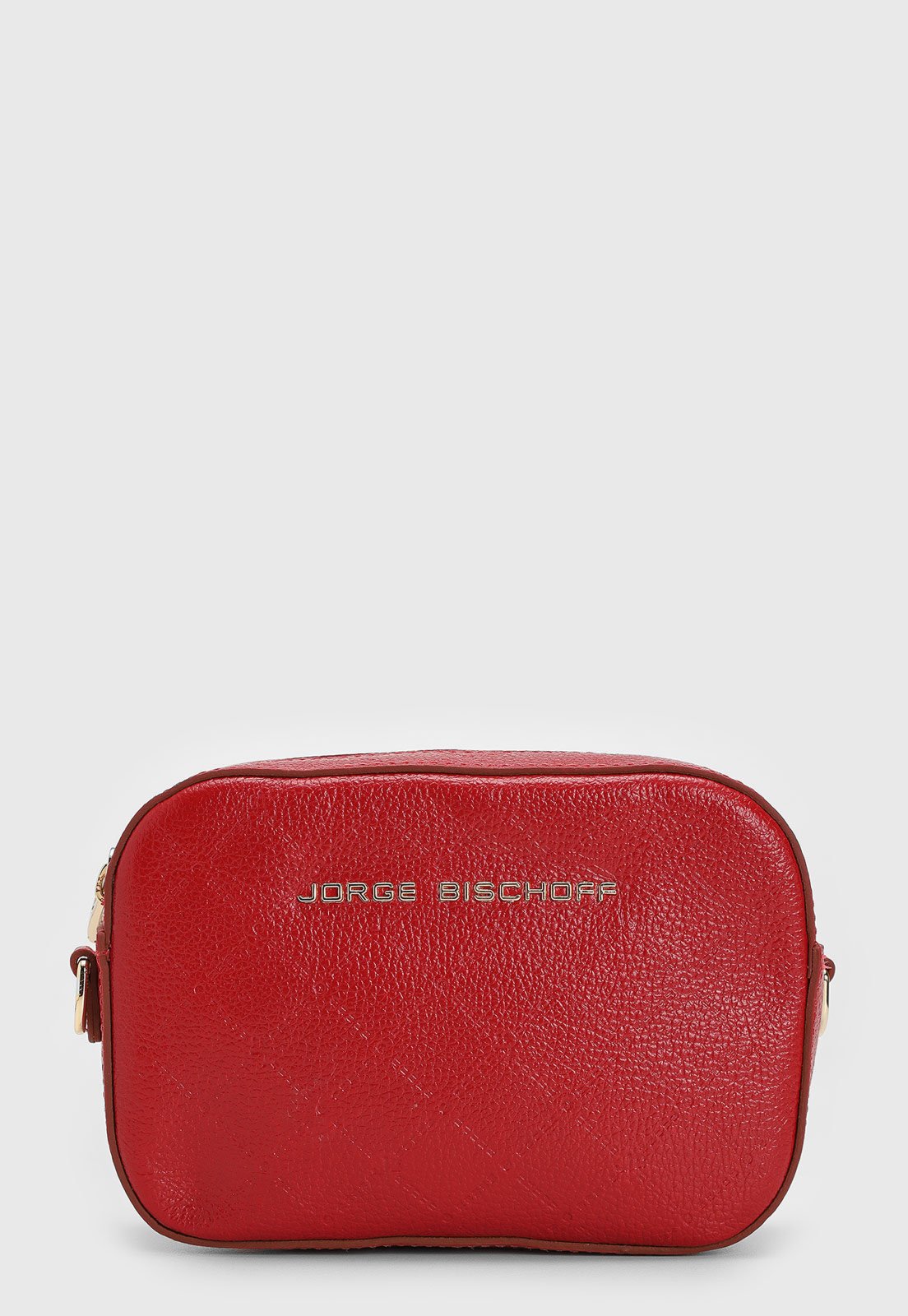 Bolsa Transversal Jorge Bischoff Monograma Alça Ajustável Vermelha