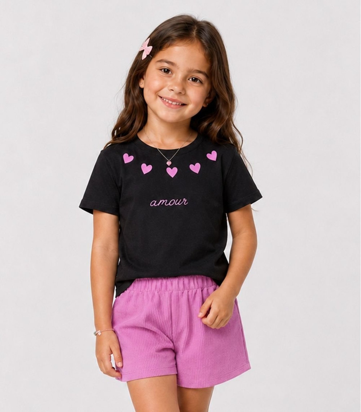 Infantil - Conjunto Blusa com Shorts Select Preto