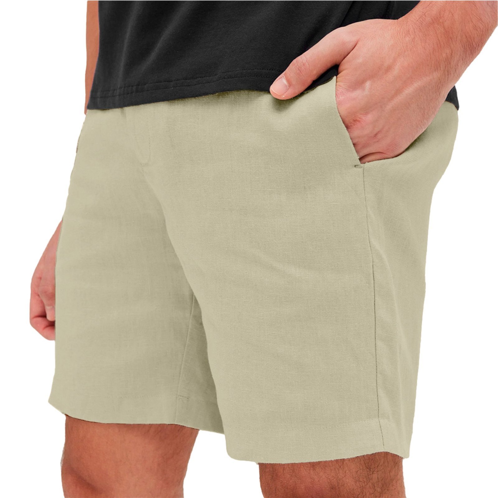 Vista 3 Kit 2 Shorts Linho Premium Bermuda Masculina Moda Praia Luxo Relaxado azul Relaxado azul