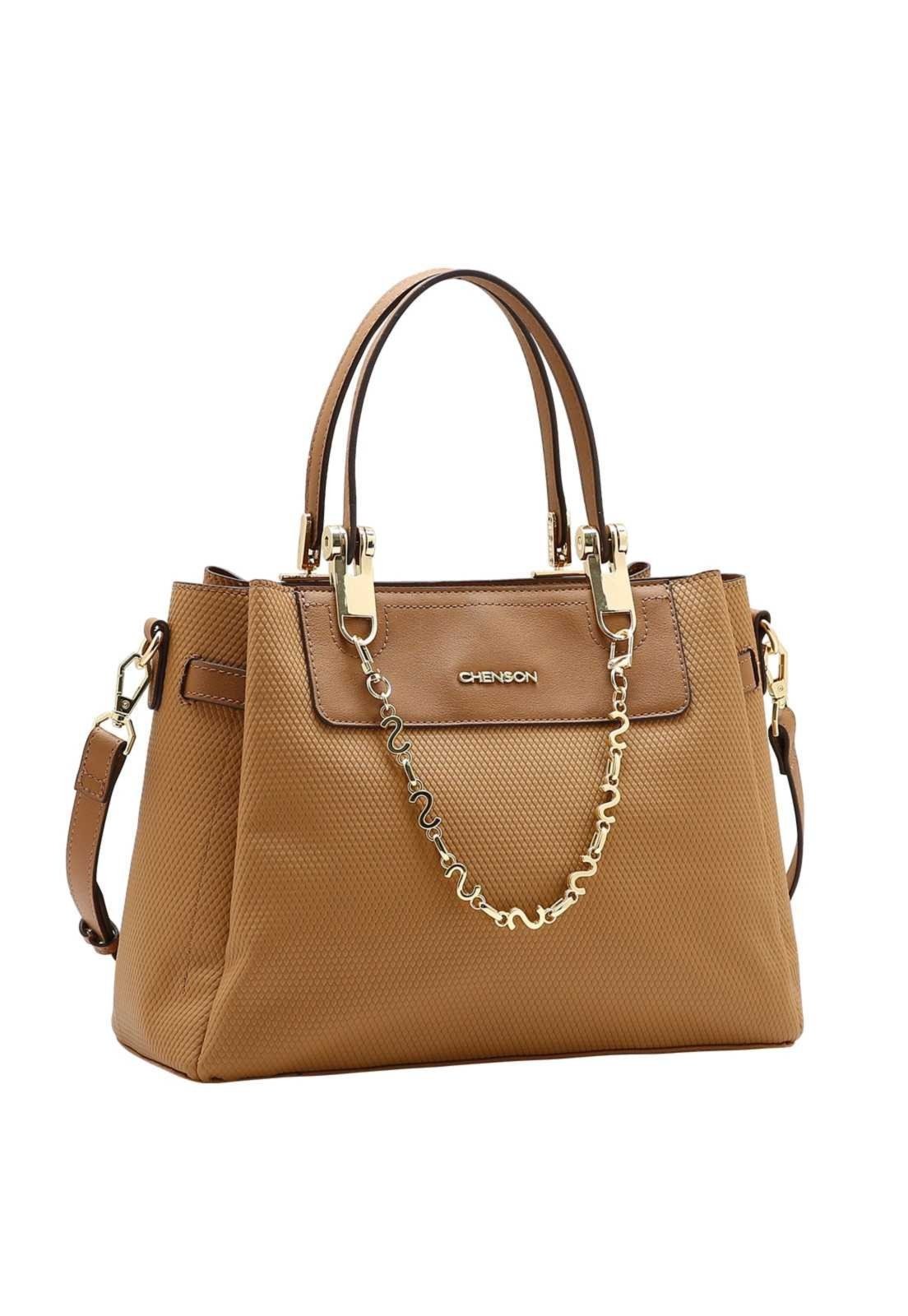 Bolsa Feminina Mão Chenson Mini Textura 3485858 Bege