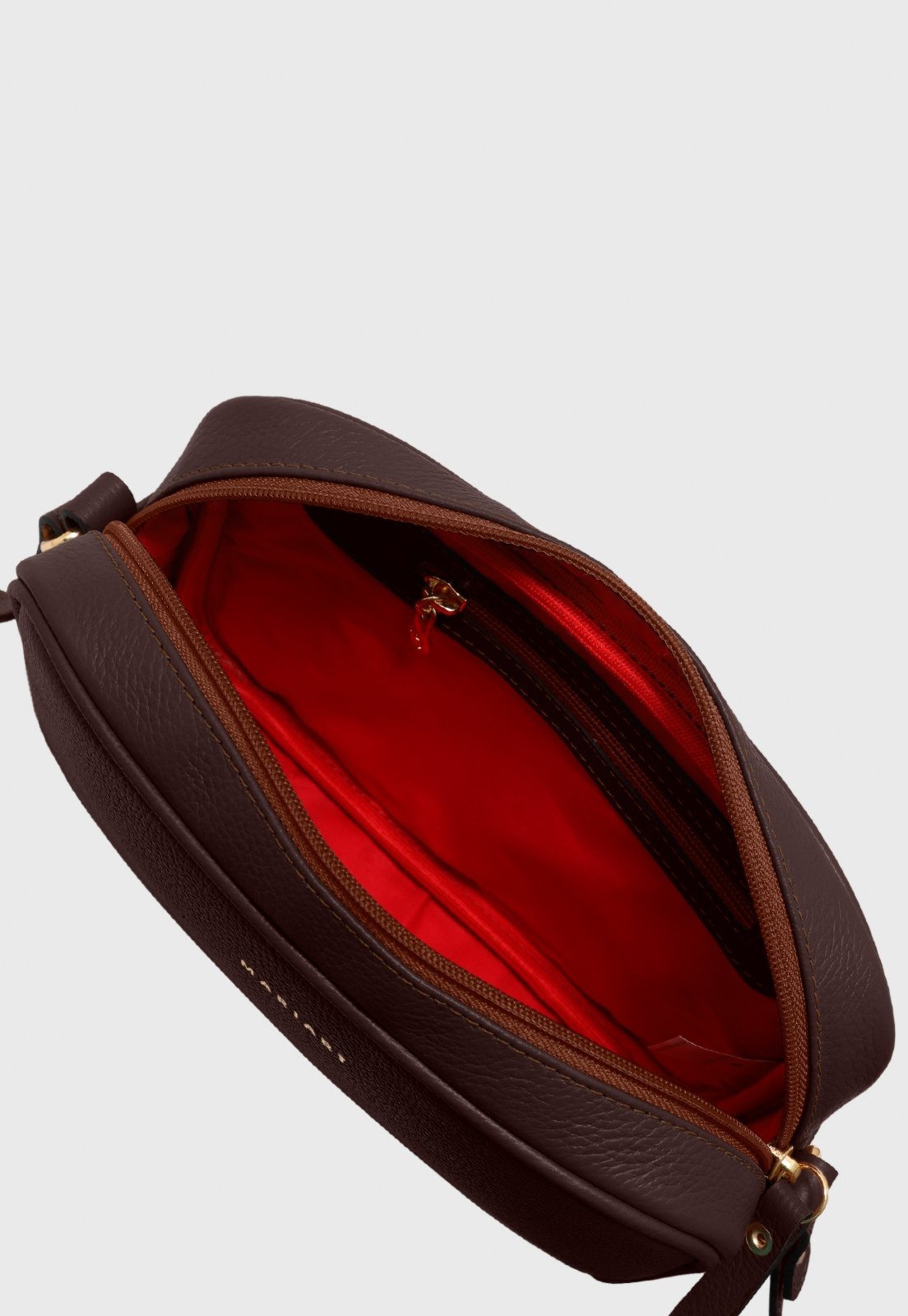 Vista 3 Bolsa Transversal Couro Mariart Jeri Chocolate marrom Mariart marrom