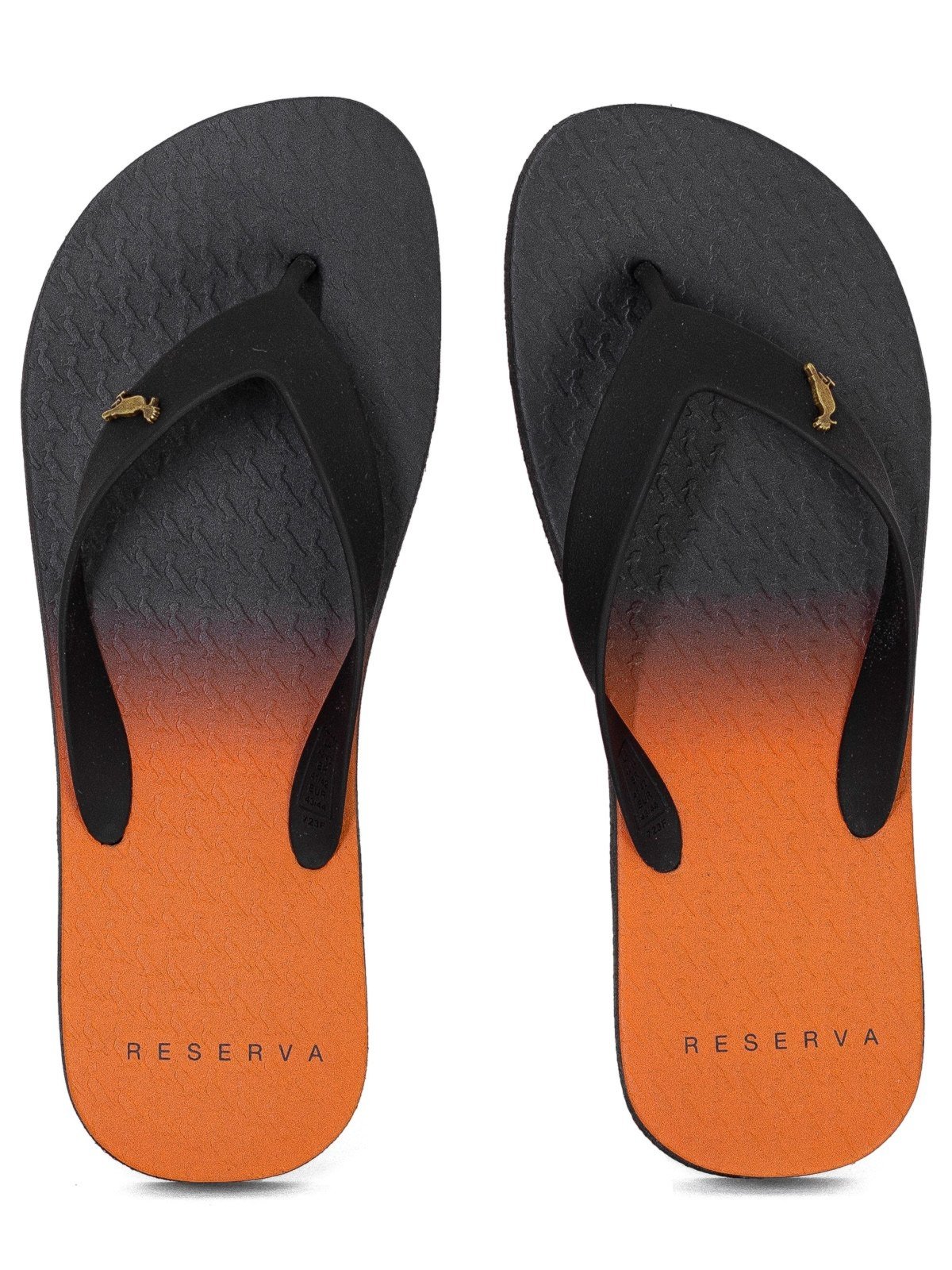 Chinelo Sandália Masculino Reserva Go RSV Premium Borracha Confortável Preto Laranja Degrade
