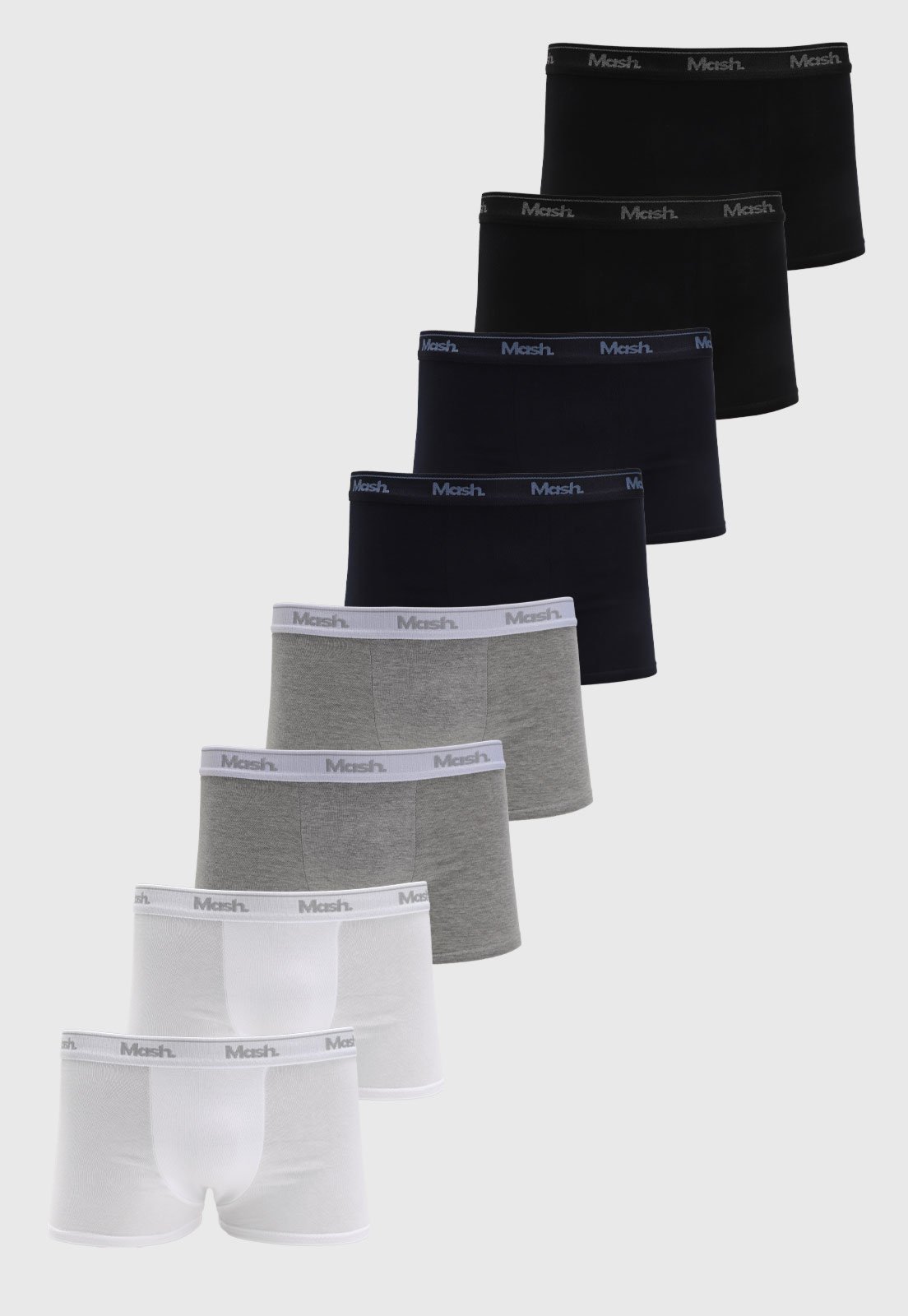 Cueca Boxer Masculina Mash Kit 8 Unidades Branca