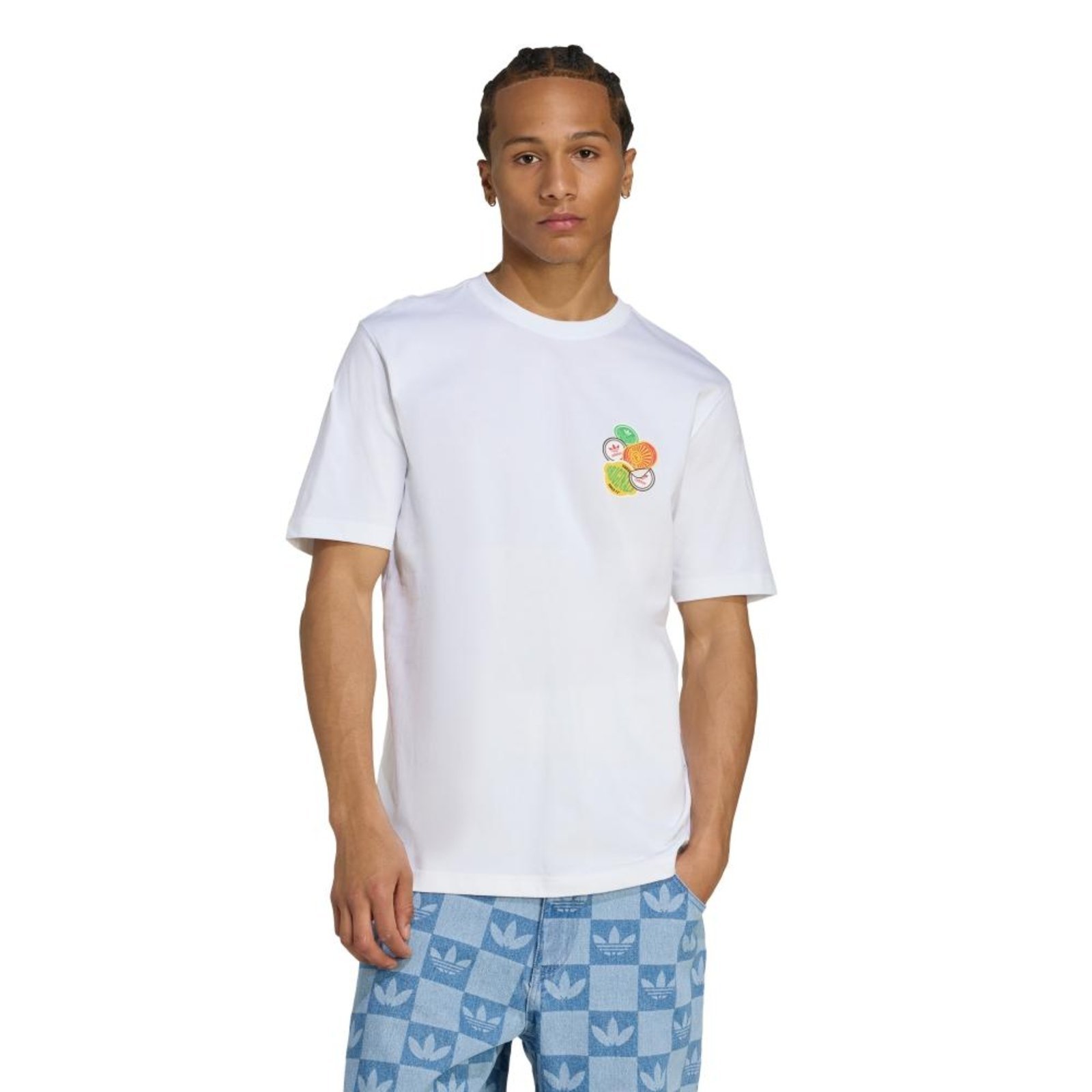 Camiseta de modelagem folgada da série Trefoil adidas Originals Branco