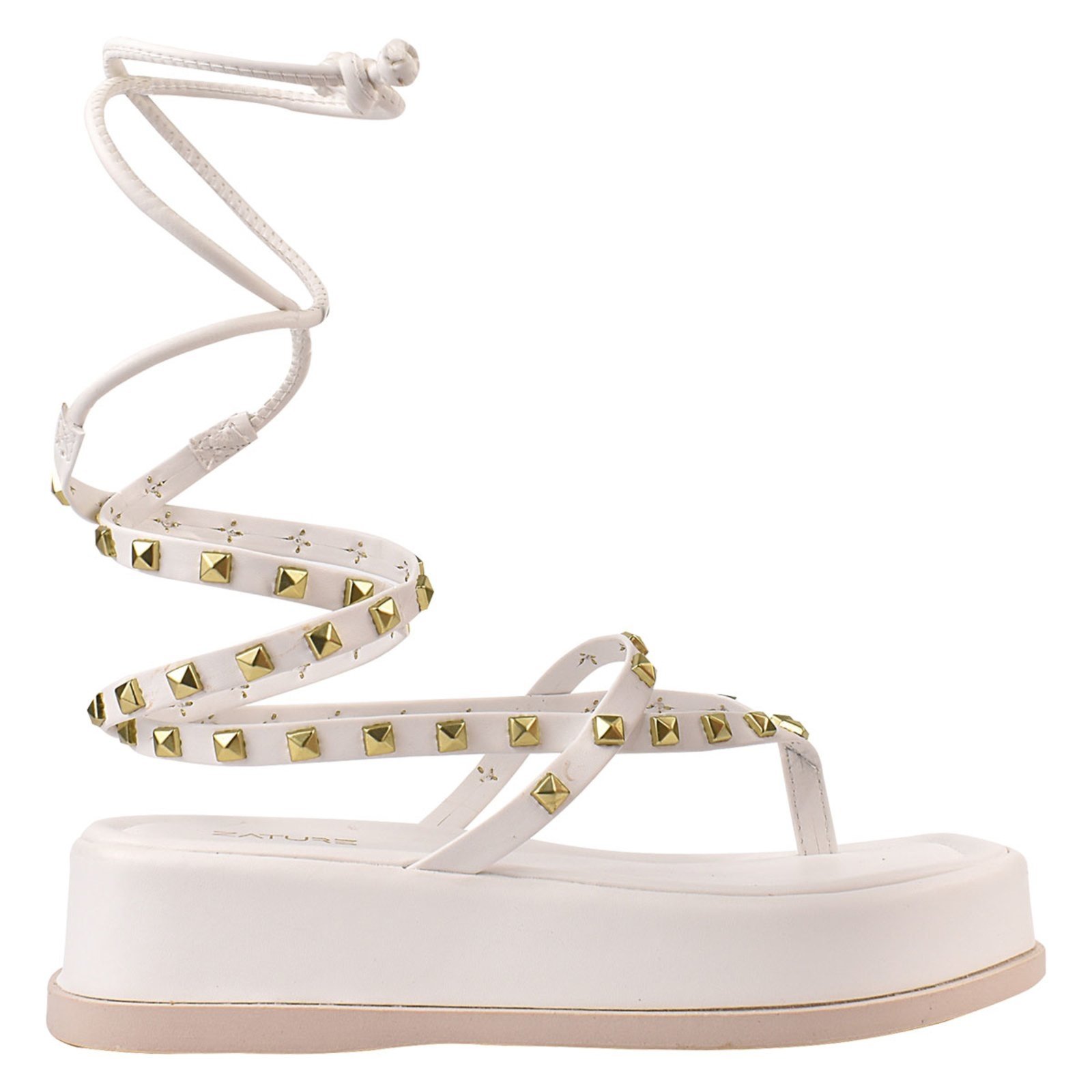 Vista 2 Papete Feminina Plataforma Tamanco de amarrar Moda ZATURE STORES branco ZATURE STORES branco