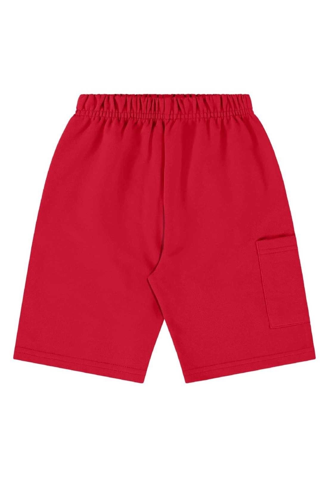 Vista 2 Infantil - Bermuda em Moletom para Menino Bee Loop vermelho Bee Loop vermelho