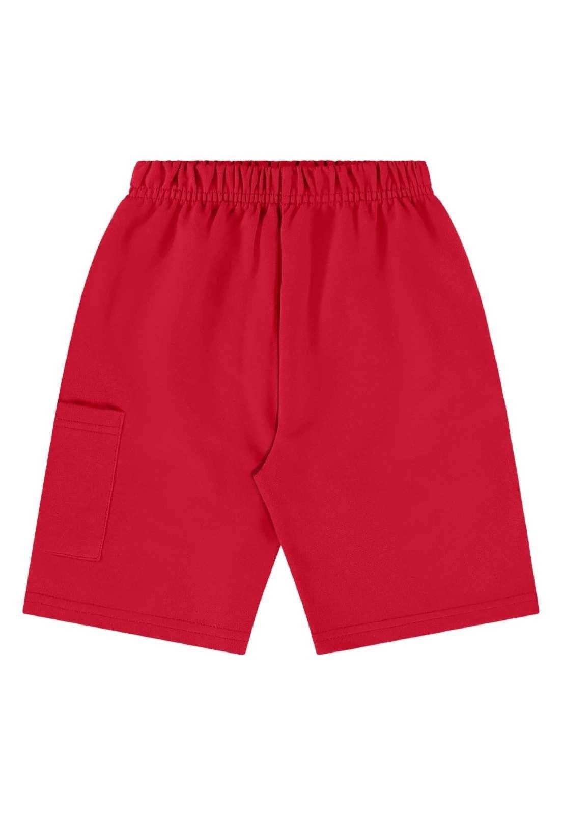 Vista 3 Infantil - Bermuda em Moletom para Menino Bee Loop vermelho Bee Loop vermelho