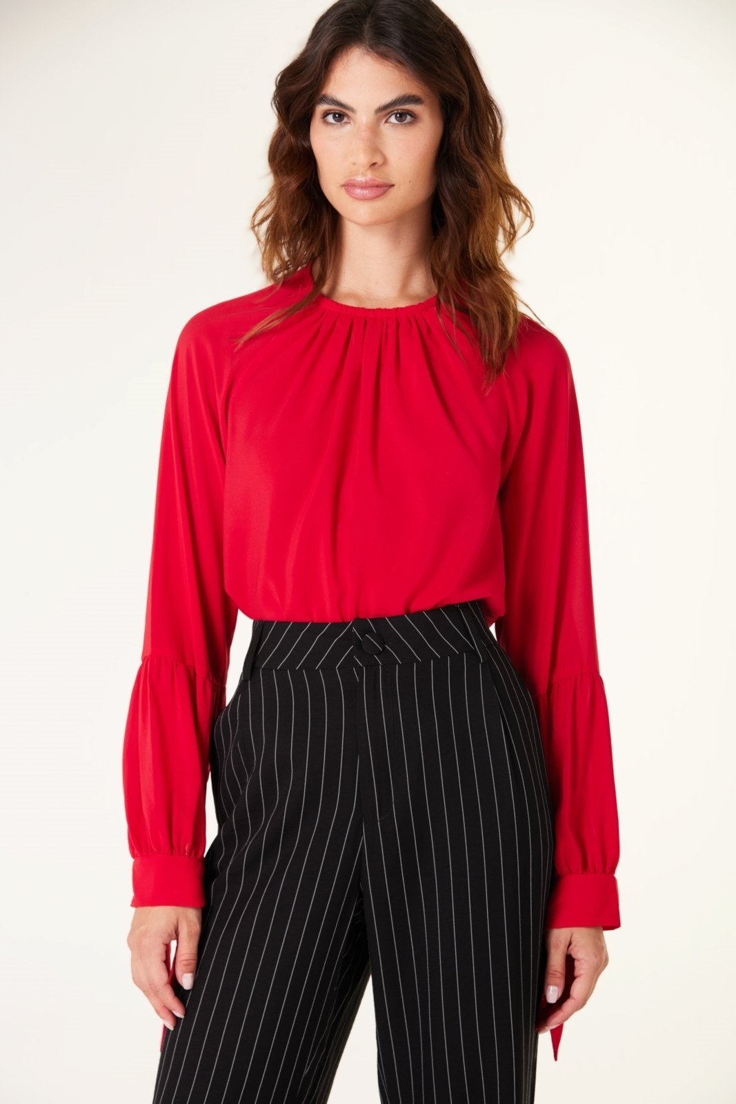 Blusa Traymon Manga Longa Raglan Vermelho