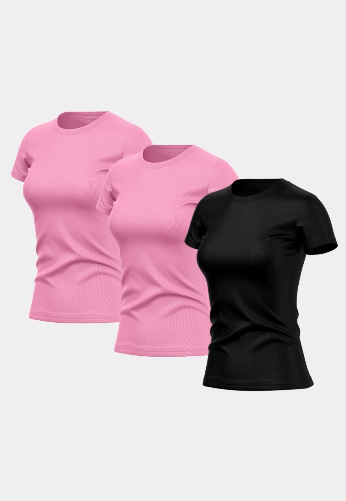 Kit 3 Camisetas Feminina Dry Fit Básica Lisa Proteção Solar UV Térmica Blusa Academia Esporte Camisa