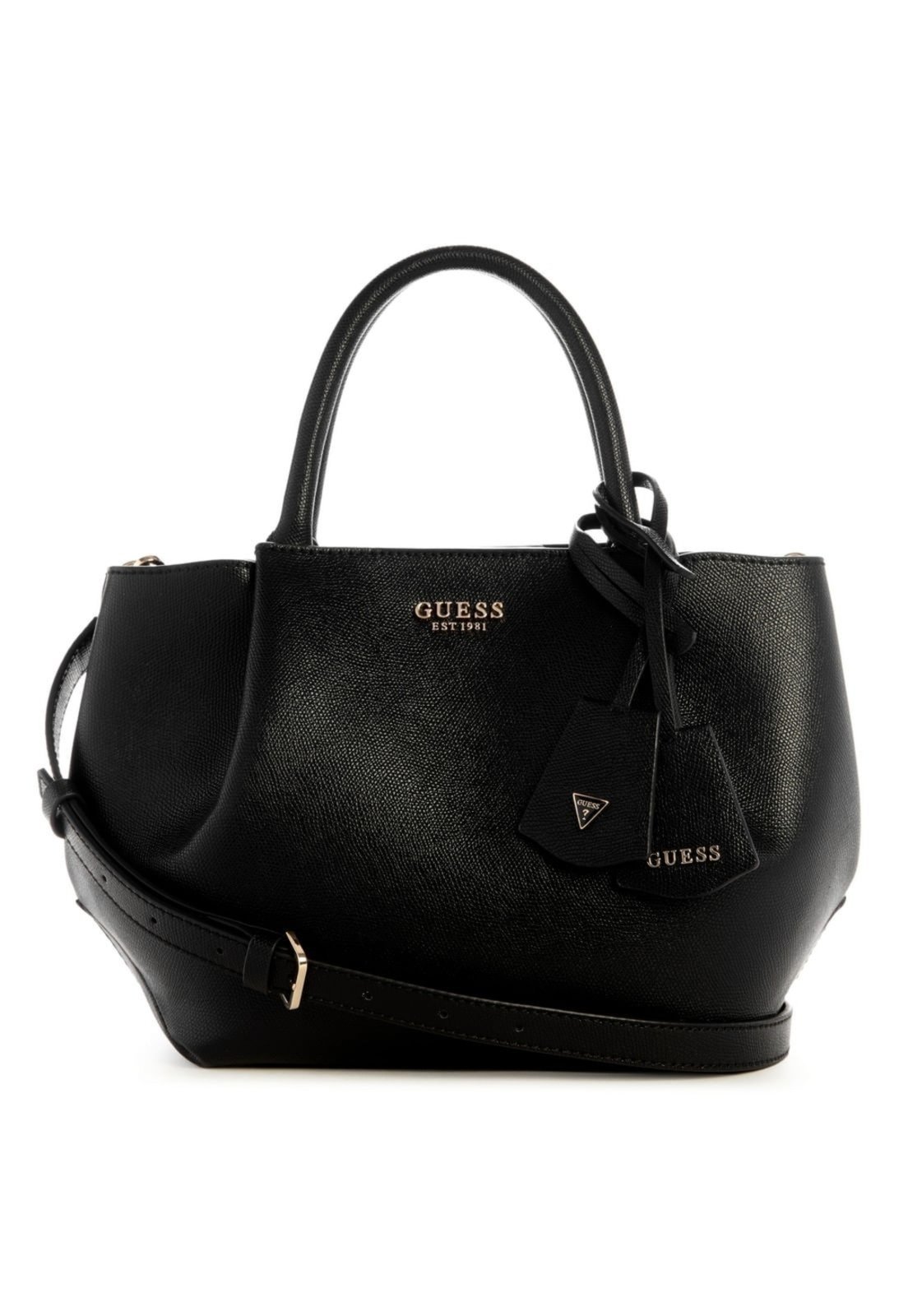 Vista 2 Bolsa Guess Amorette Girlfriend Satchel preto preto