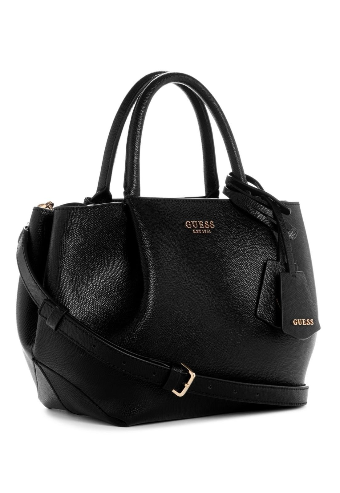 Vista 3 Bolsa Guess Amorette Girlfriend Satchel preto preto
