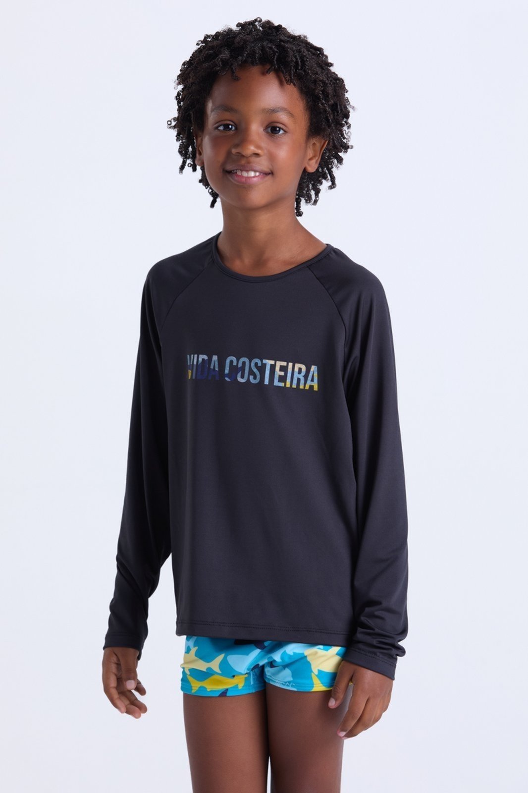 Vista 3 Infantil - Conjunto Moda Praia Masculino VIDA COSTEIRA preto VIDA COSTEIRA preto