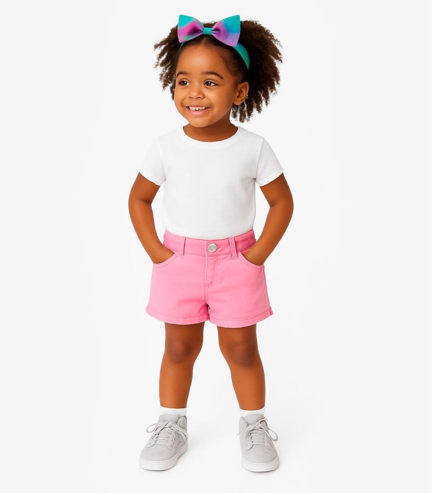 Infantil - Short Jeans Com Bolsos Select Rosa