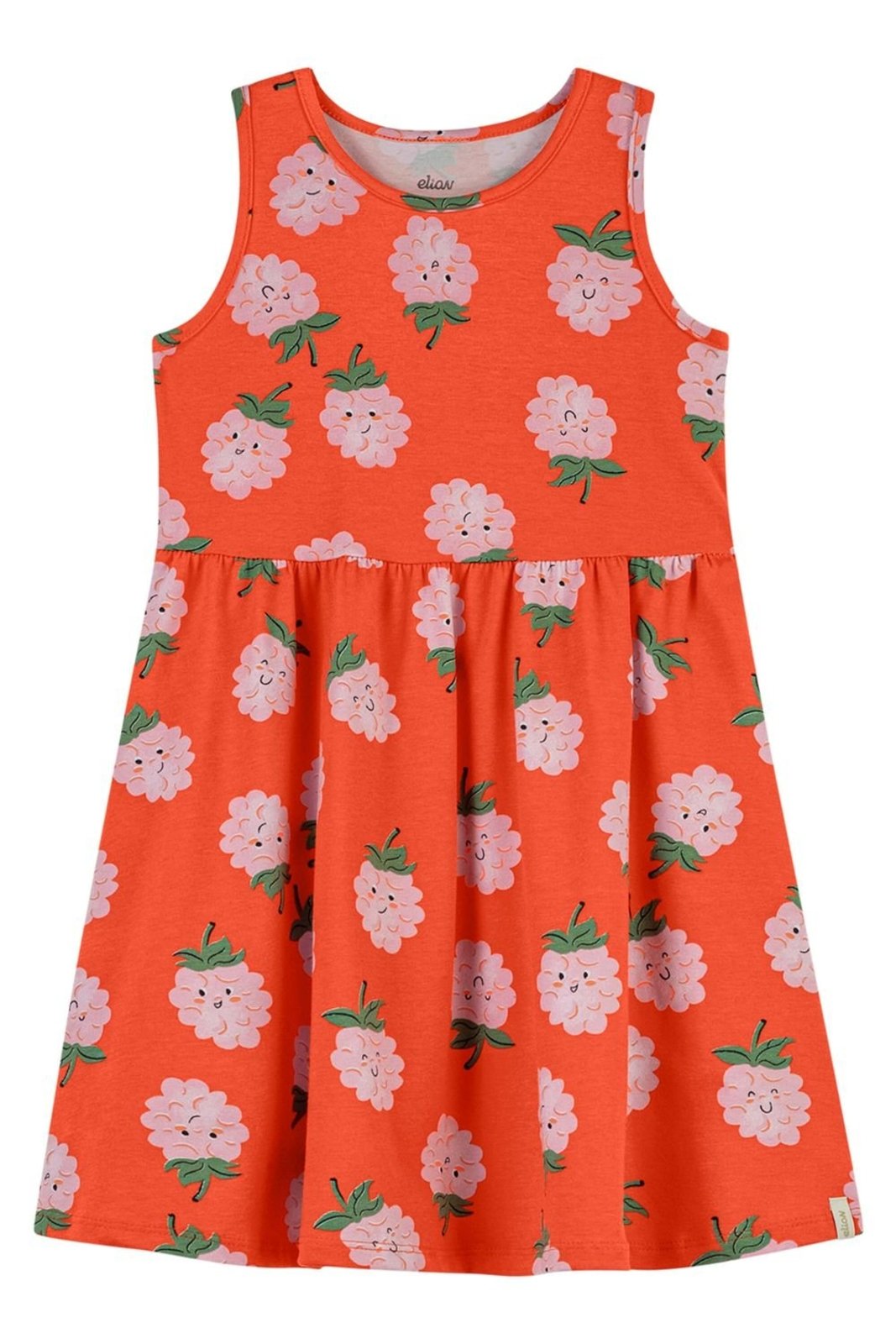 Infantil - Vestido Alças Menina Godê Estampa Elian Laranja