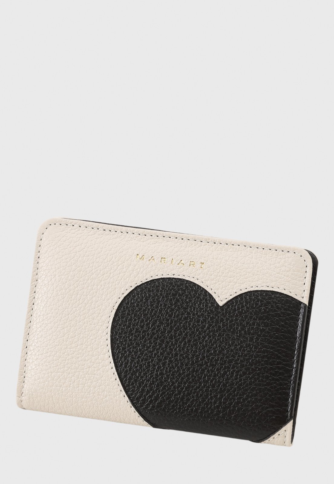 Carteira de Couro Mariart 669 Off White/Preta